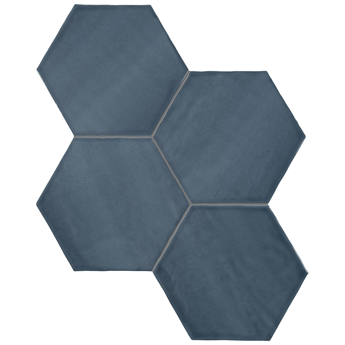 Anatolia - Teramoda - Ink - Tuile murale hexagone lustrée 15 cm (6 po) - Ceramed