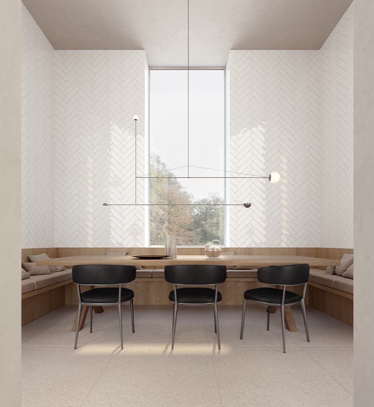 3 x 12 in / 7.5 x 30 cm Teramoda Powder Glossy Pressed Glazed Ceramic Tile