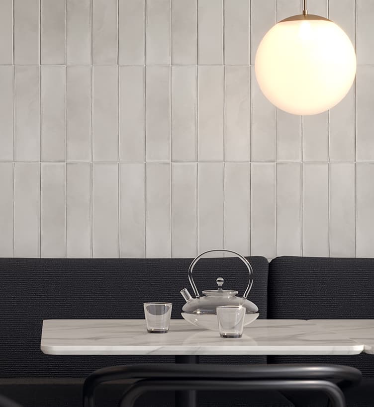 3 x 12 in / 7.5 x 30 cm Teramoda Stone Glossy Pressed Glazed Ceramic Tile