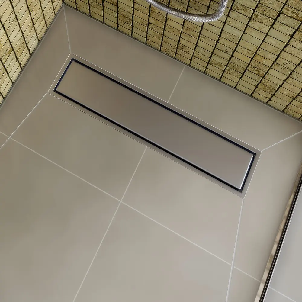ARC - Couvercle de drain de baignoire linéaire TrueDEK en acier inoxydable noir