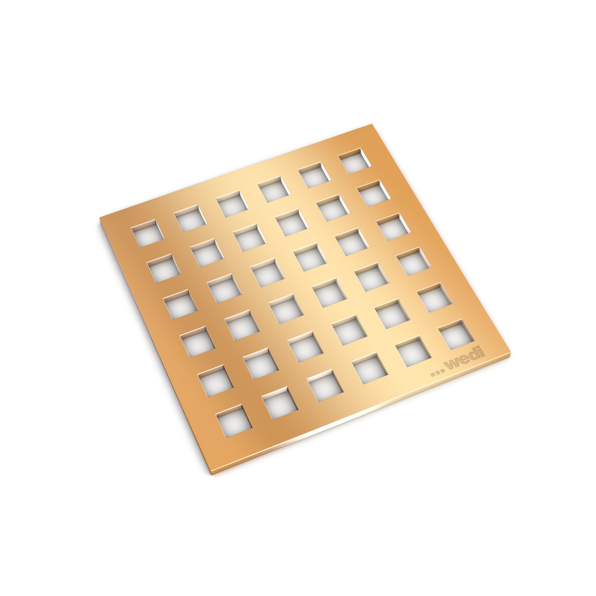 Wedi - Grille de drain Fundo fini laiton - 4" x 4"
