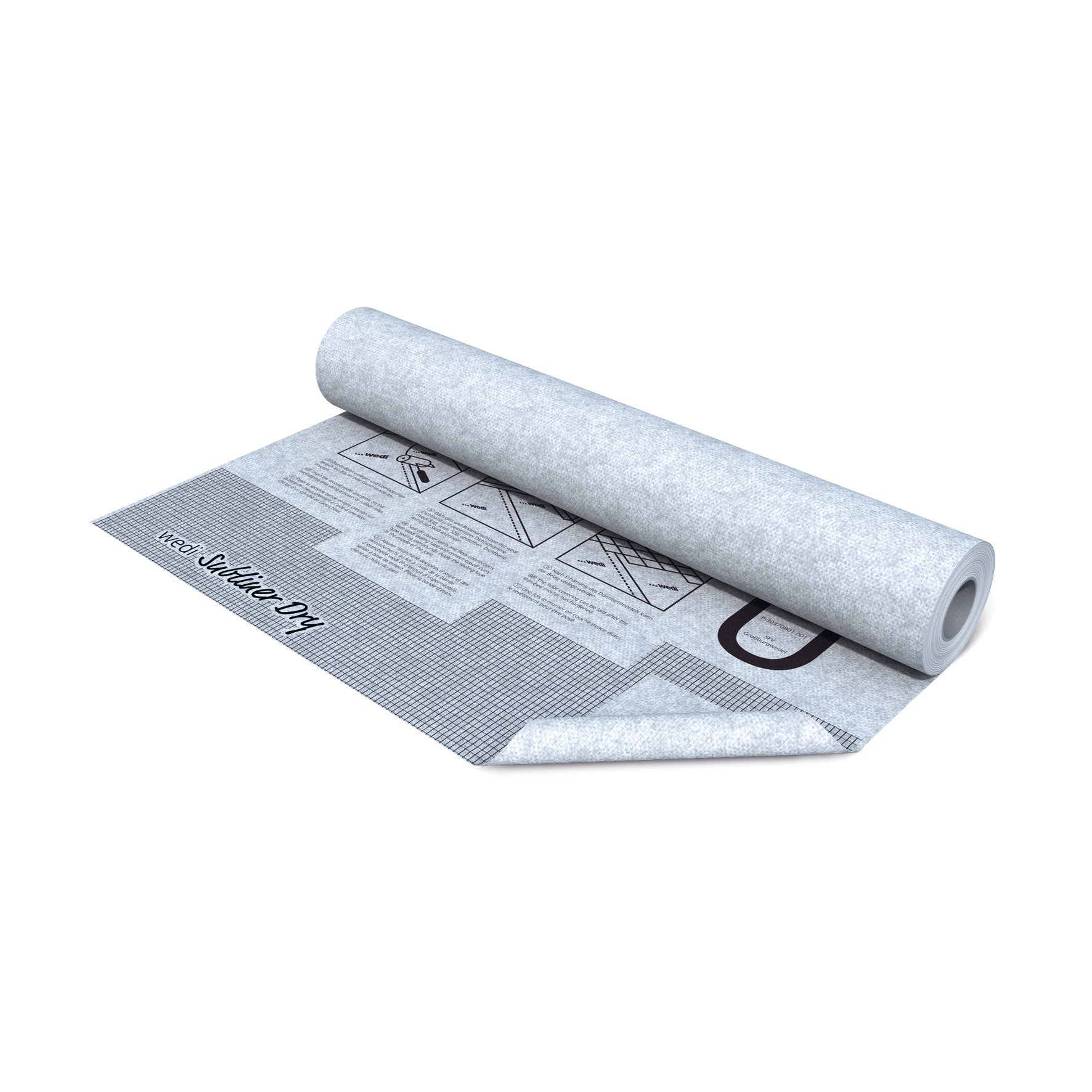 Wedi - Subliner Dry Membrane d’étanchéité en feuille - 53 pi.ca 39" x 16' (1 rouleau)