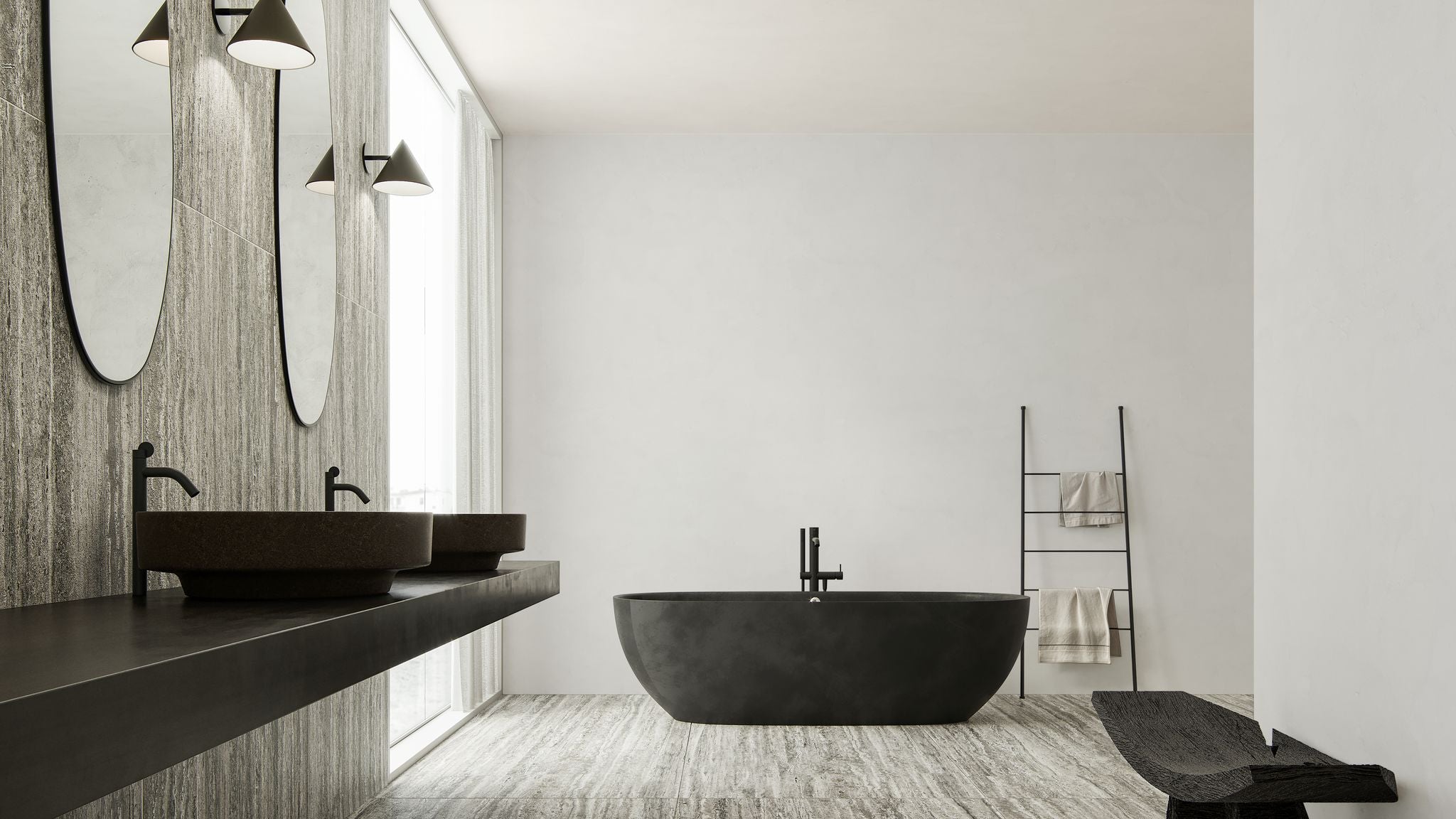 Anatolia Tuiles de céramique Majesto Travertino Titanium