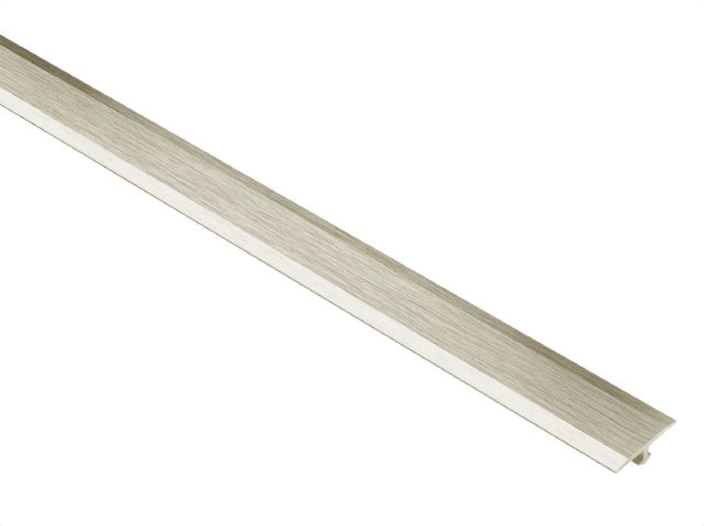 Schluter - 1/8" (3 mm) x 0.53" x 8' 2-1/2" - VINPRO-T Profilé en T pour la rénovation des planchers de vinyle Aluminium anodisé Nickel brossé ||VPT3/14ATGB