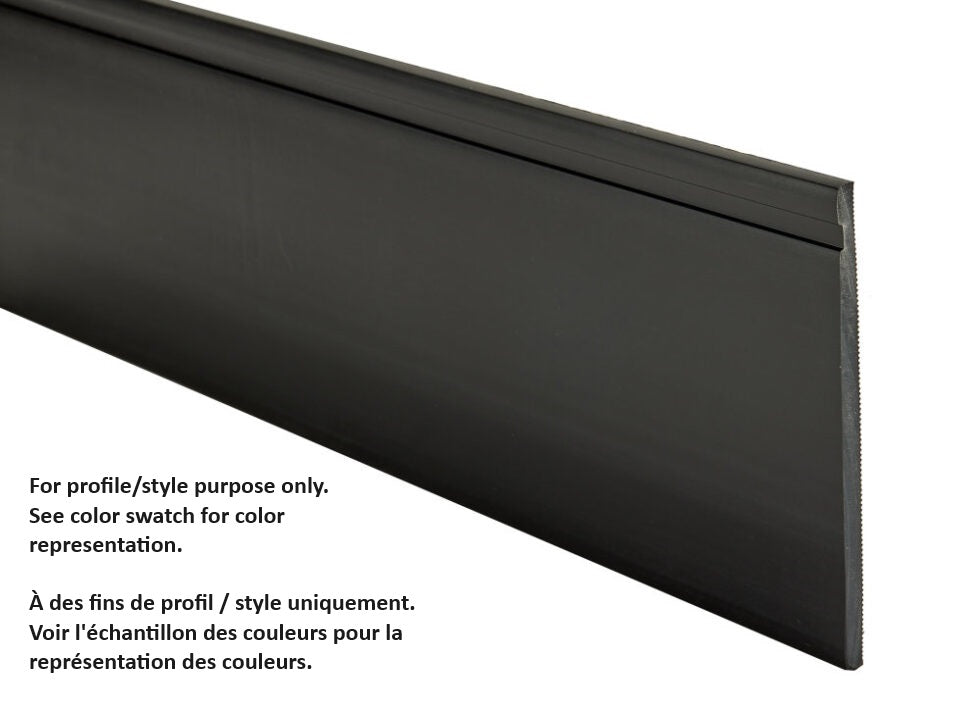 M-D PRO - Base murale en vinyle Pinnacle PVC vierge #020 Charcoal satiné 4-1/2" (114 mm) x 1/4" x 96"