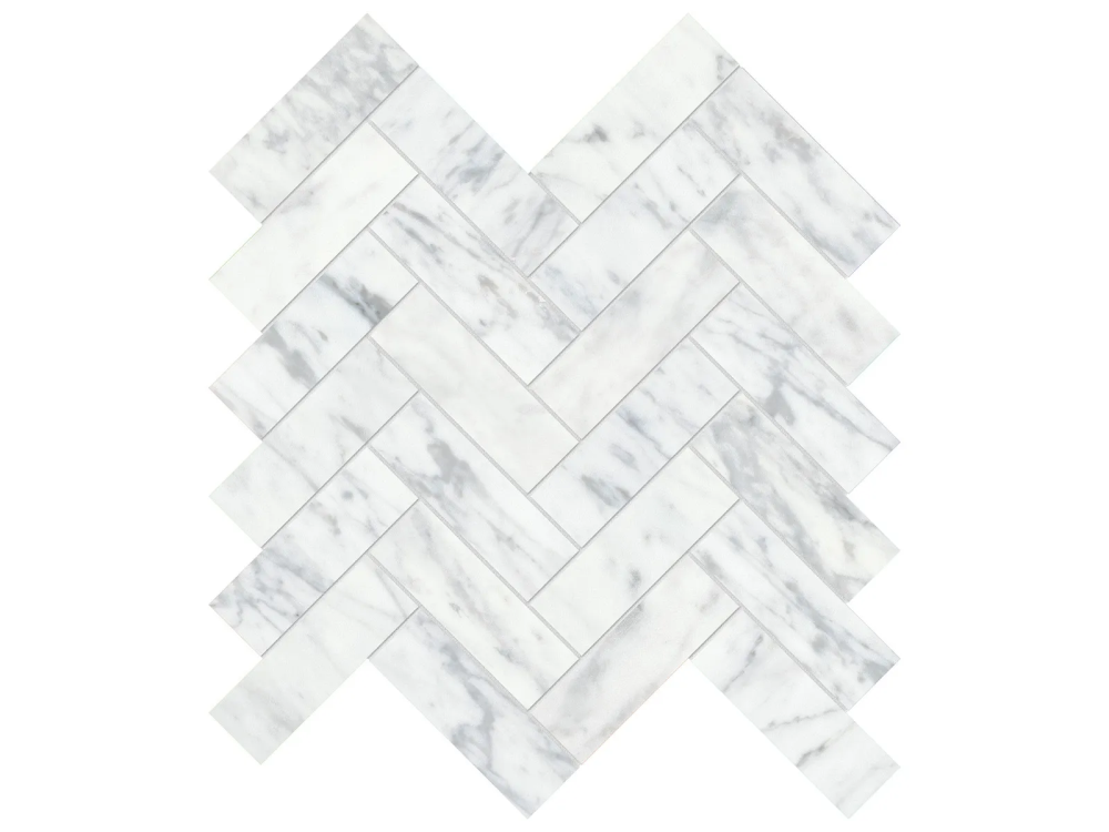 Anatolia - Mosaïque à chevrons Virtue Bianco Adoucie 12" x 12" (vendu au pi²)