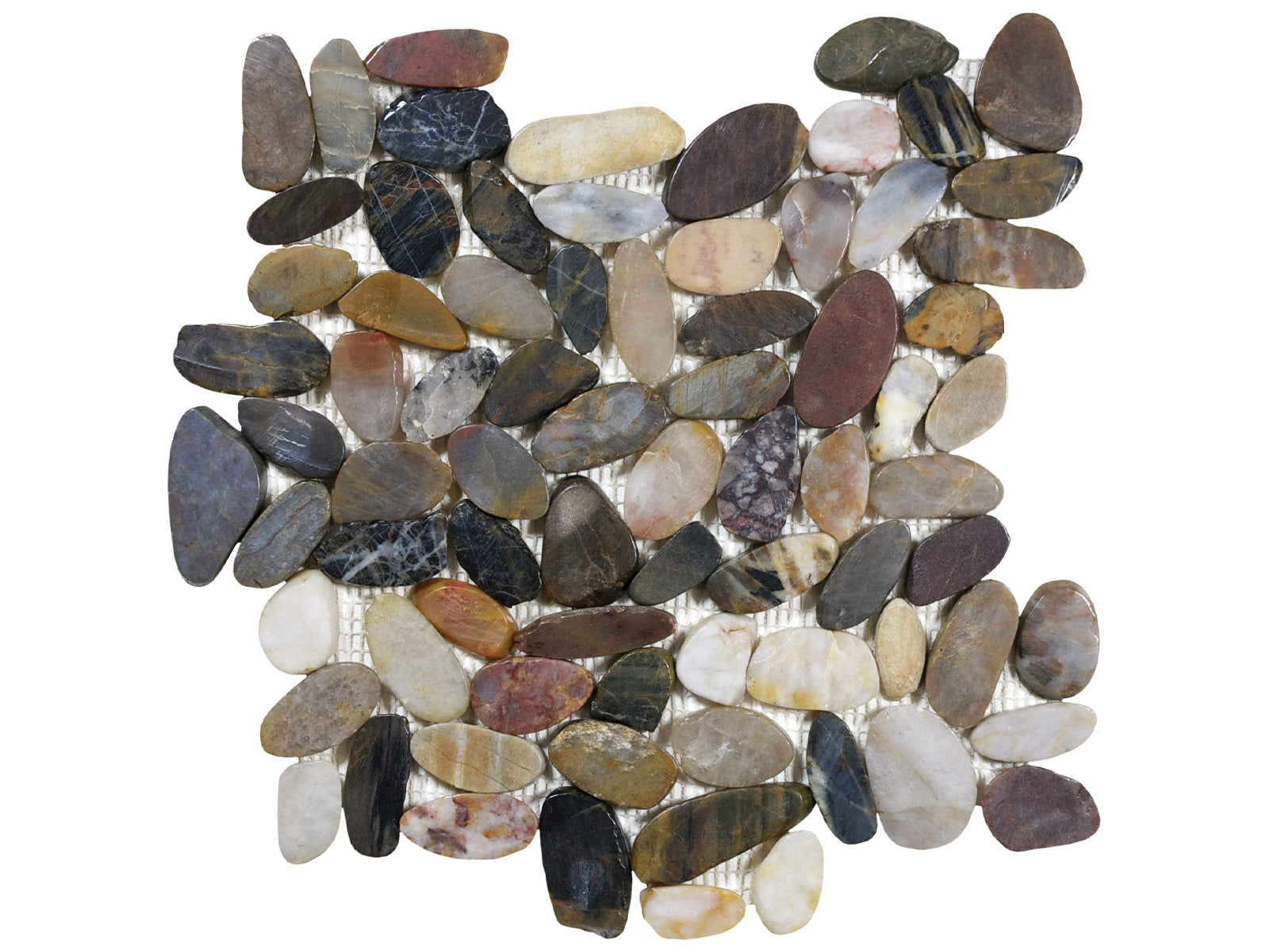 Anatolia - Mosaïque de pierre naturelle Zen Bora Wilderness Caillou plat Poli 12" x 12"