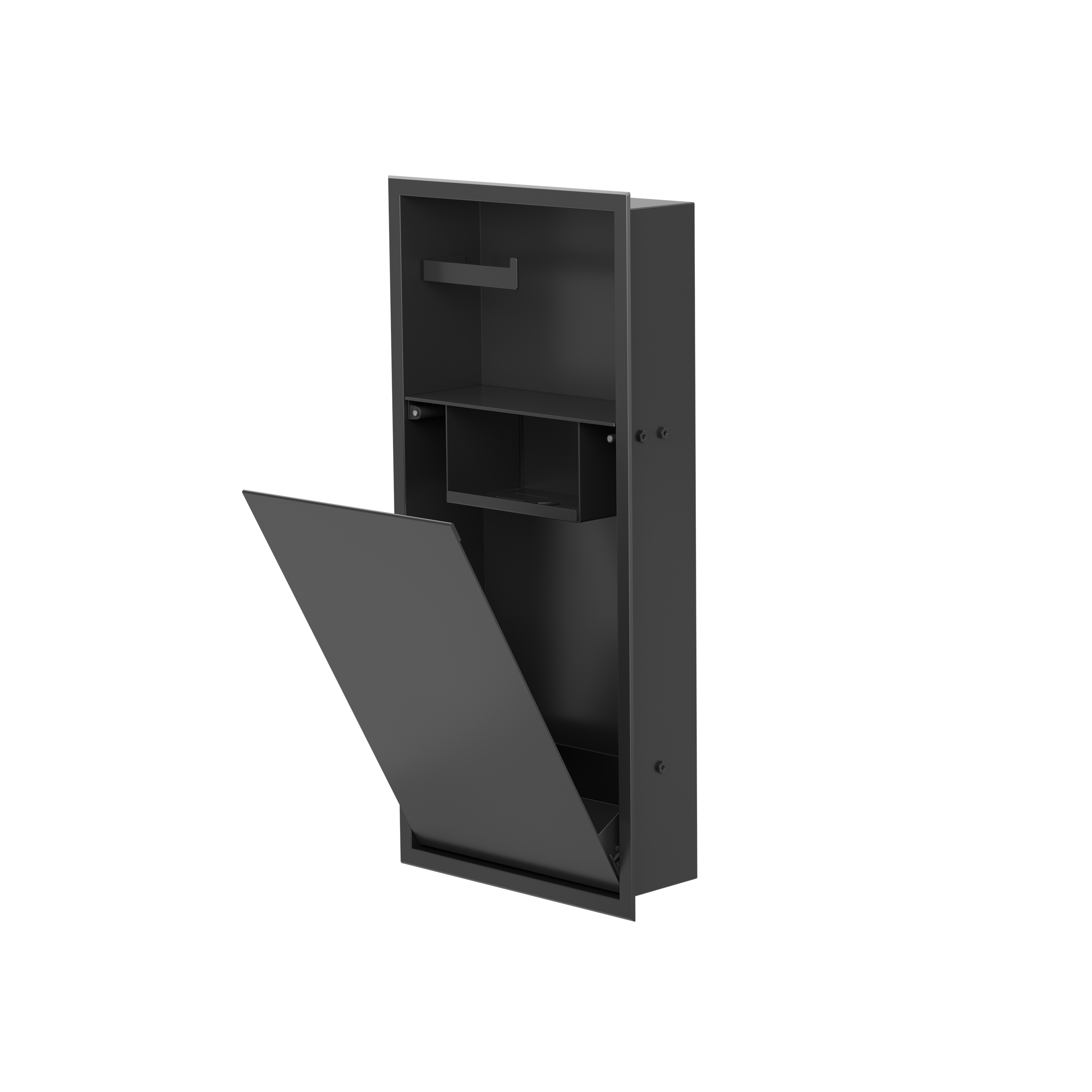 WC Niche Zvelt noir mat ouverte