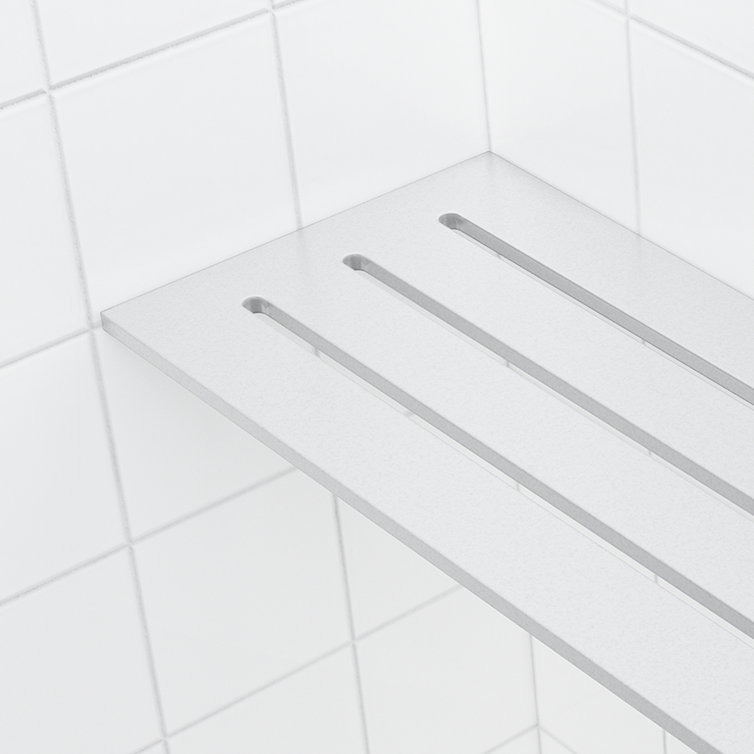 Tablettes de coins blanc mat 4″x 8″ pour douches carrelées ||62805584937
