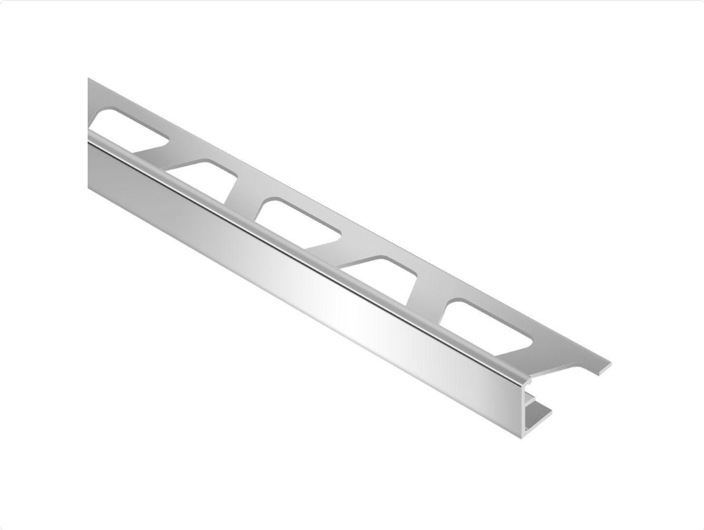 Schluter - 3/8" (10 mm) x 8' 2-1/2" - SCHIENE Profilé de bordure de mur/plancher aluminium anodisé chrome poli ||A100ACG