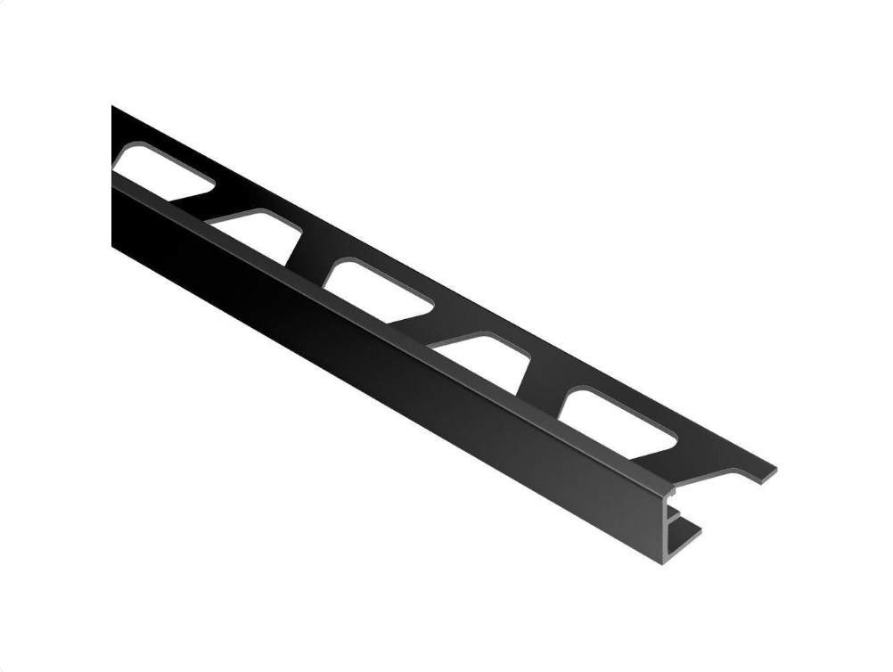 Schluter - 1/2" (12.5 mm) x 8' 2-1/2" - SCHIENE Profilé de bordure de mur/plancher aluminium anodisé noir brillant ||A125AGSG