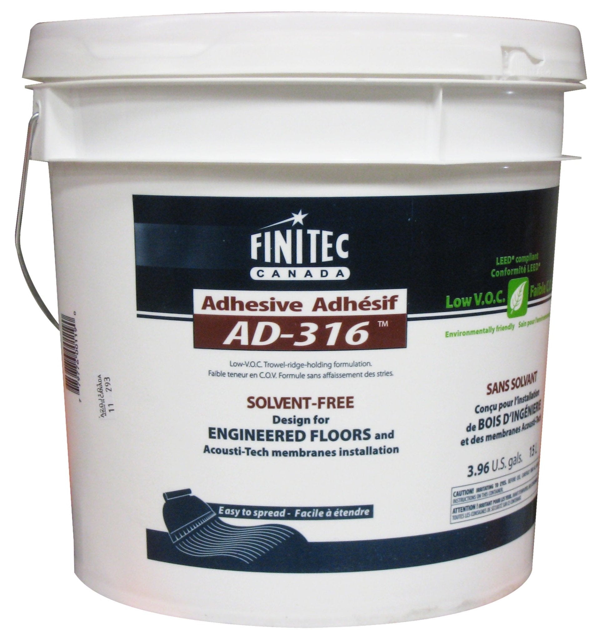 AcoustiTECH - 15 L - AD-316 Adhésif pour planchers d'ingénierie ||AD316-15 - Ceramed