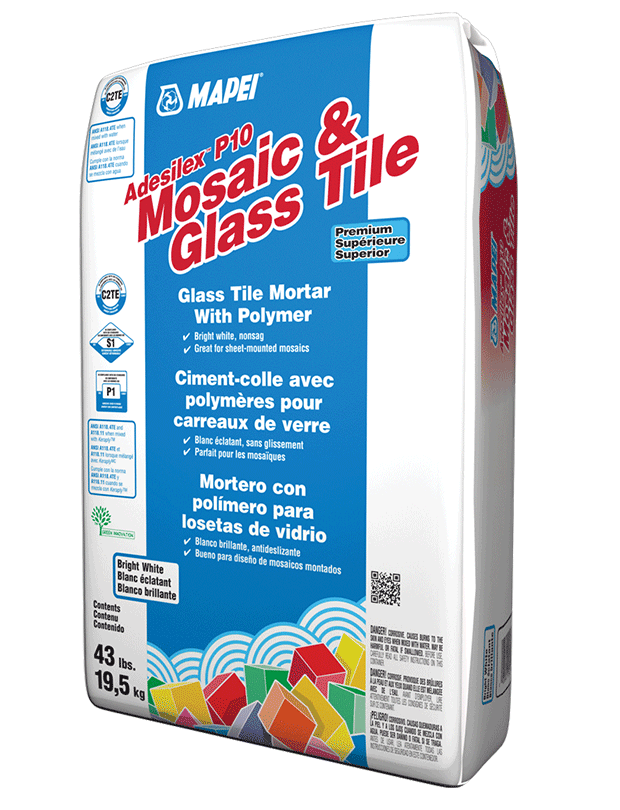 Mapei - Adesilex P10 Ciment-colle de qualité supérieure pour carreaux de mosaïque et de verre - 43 lb