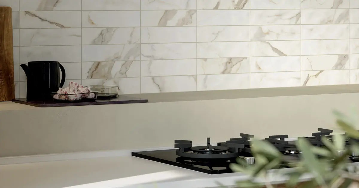 Centura - SCULTOREA - Ceramic Tile - DARK DIAMOND CHEVRON 3 in x 18 in x 9 mm