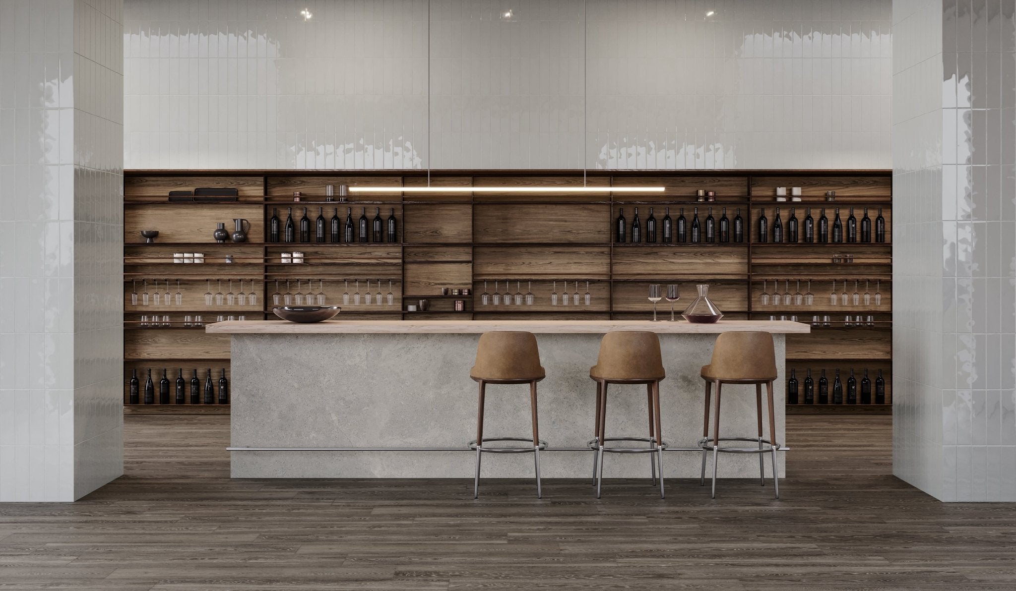 Anatolia - 19.7 x 120 cm Aspen Paper Birch Matte Rectified Glazed Porcelain Tile || 4500-0065-2 - Ceramed