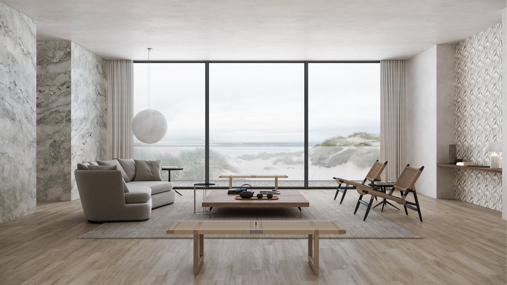 Anatolia - 19.7 x 120 cm Aspen Paper Birch Matte Rectified Glazed Porcelain Tile || 4500-0065-2 - Ceramed