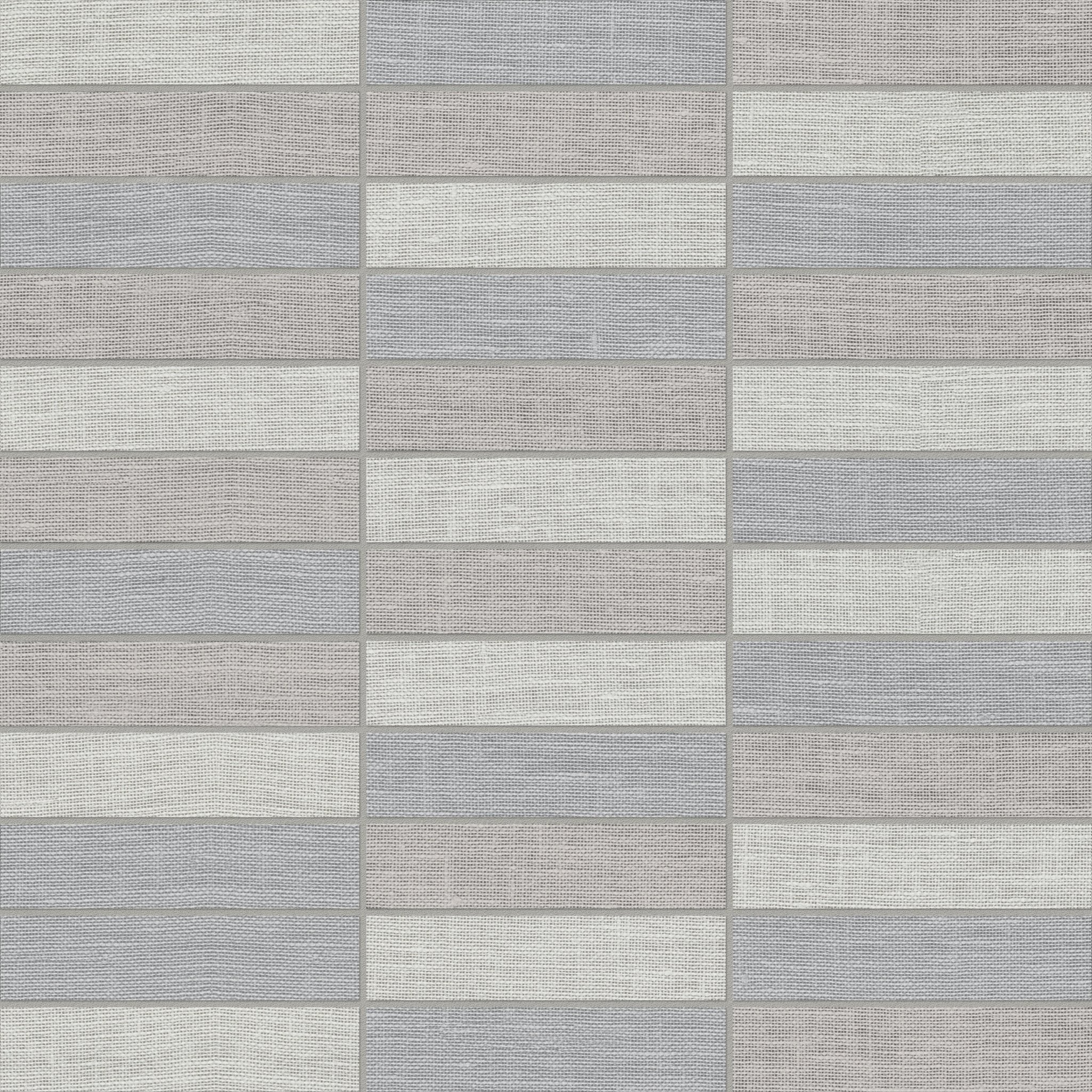 Anatolia - 2.5 x 10 cm Belgian Linen Light Blend Stacked Matte Color Body Porcelain Mosaic (New-MY) || 4501-0030-1 - Ceramed