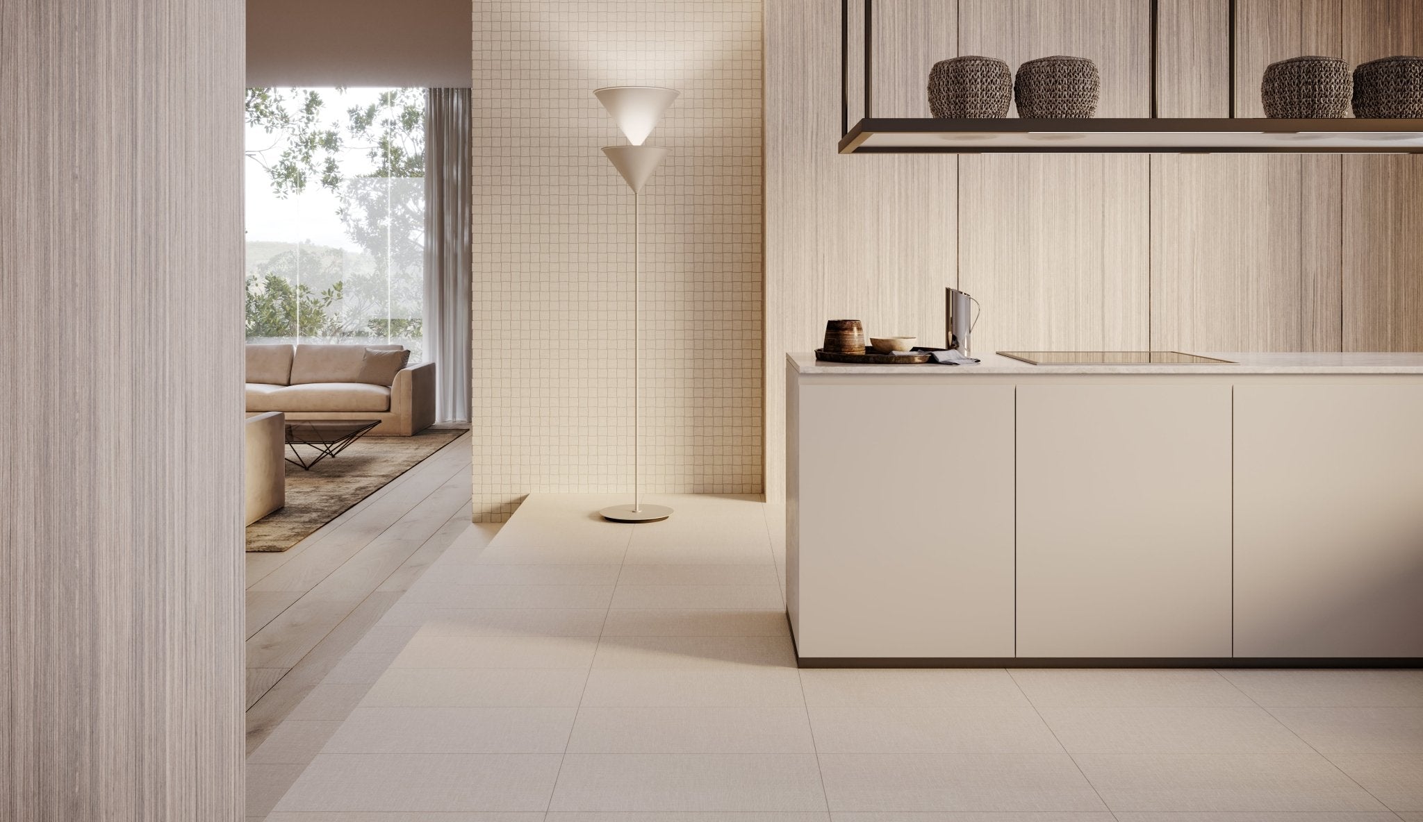 Anatolia - 2.5 x 10 cm Belgian Linen Light Blend Stacked Matte Color Body Porcelain Mosaic (New-MY) || 4501-0030-1 - Ceramed