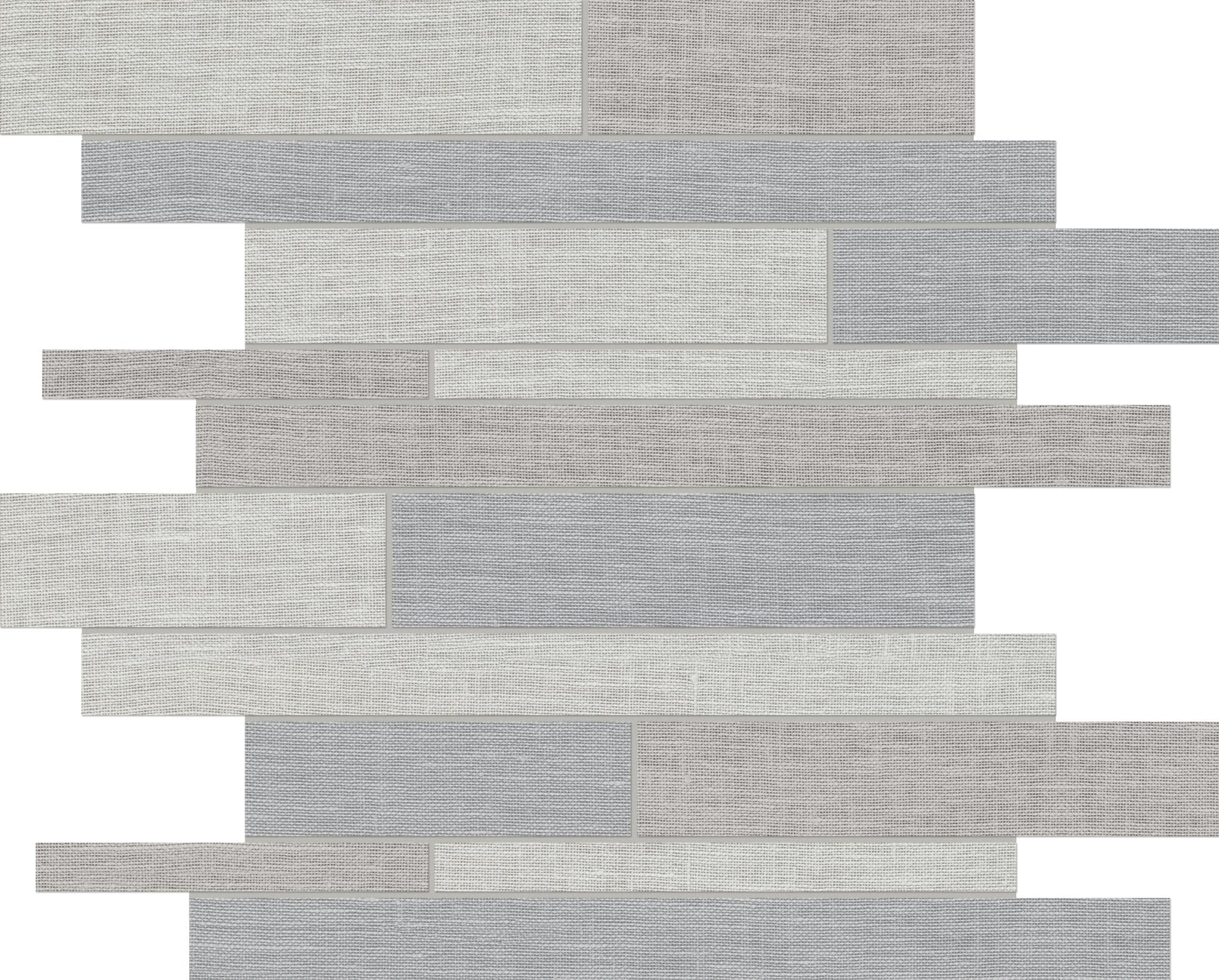 Anatolia - 2.5 x 10 cm Belgian Linen Light Blend Stacked Matte Color Body Porcelain Mosaic (New-MY) || 4501-0030-1 - Ceramed