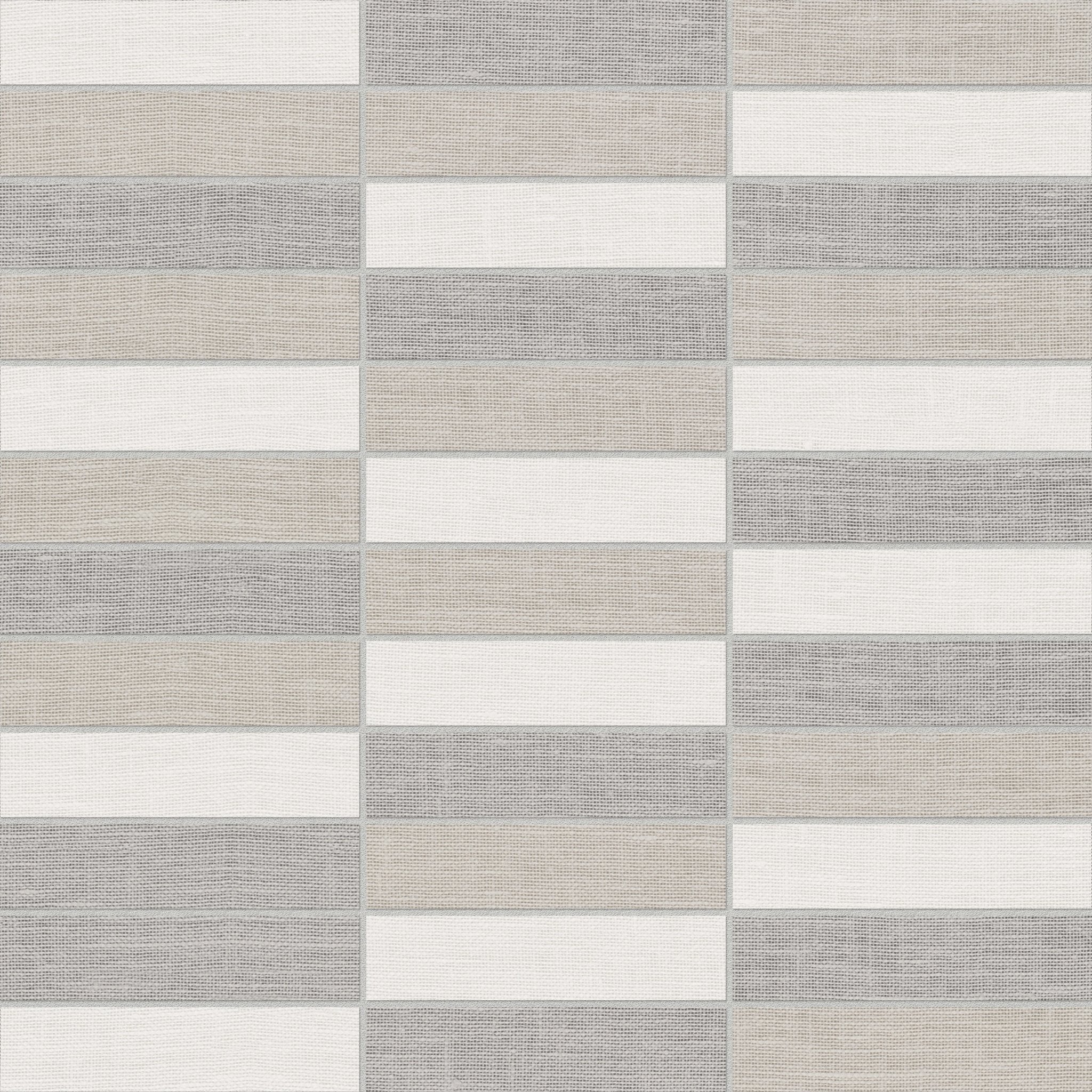 Anatolia - 2.5 x 10 cm Belgian Linen Light Blend Stacked Matte Color Body Porcelain Mosaic (New-MY) || 4501-0030-1 - Ceramed