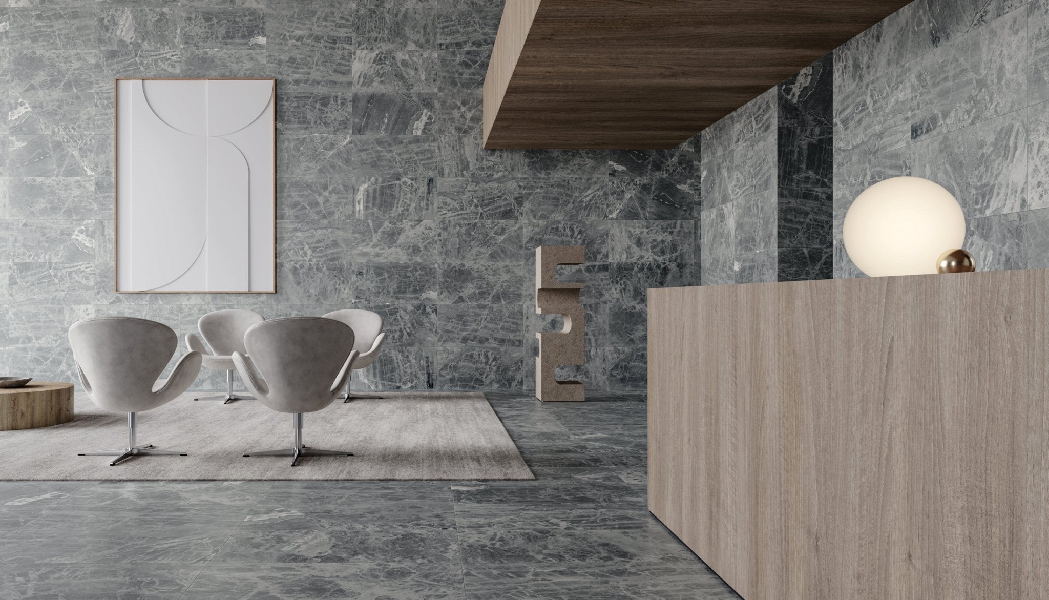 Anatolia - 45.7 x 91.4 cm Gemma Mystique Brushed Marble Tile || 5000-0578-0 - Ceramed