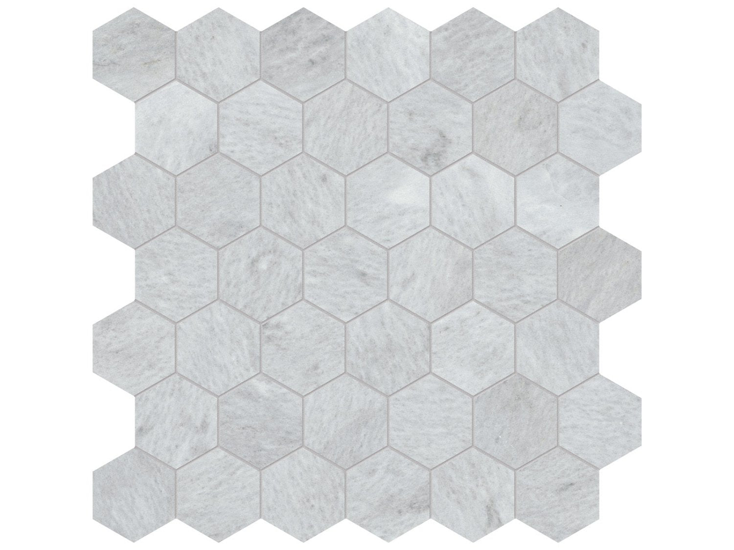 Anatolia - Aura Fresca - Mosaïque hexagonale de marbre, fini adouci 4,9 cm (2 po)
