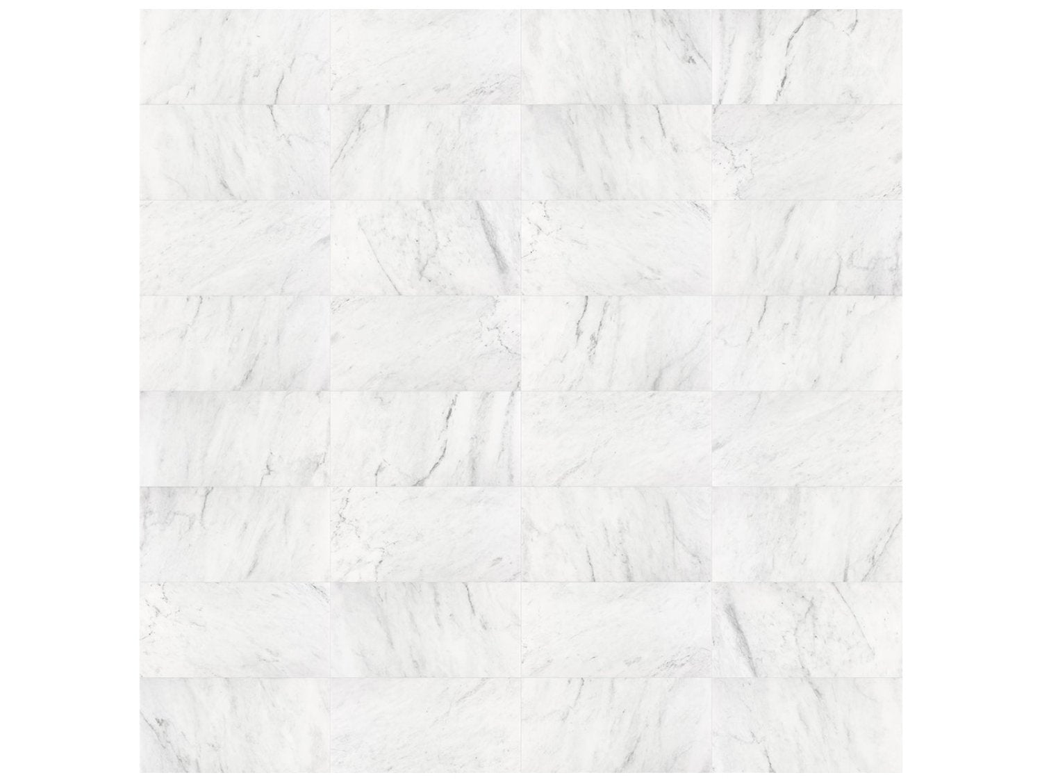Anatolia - Bianco Venatino - Tuile de marbre, fini adouci 30,5 x 61 cm (12 x 24 po)