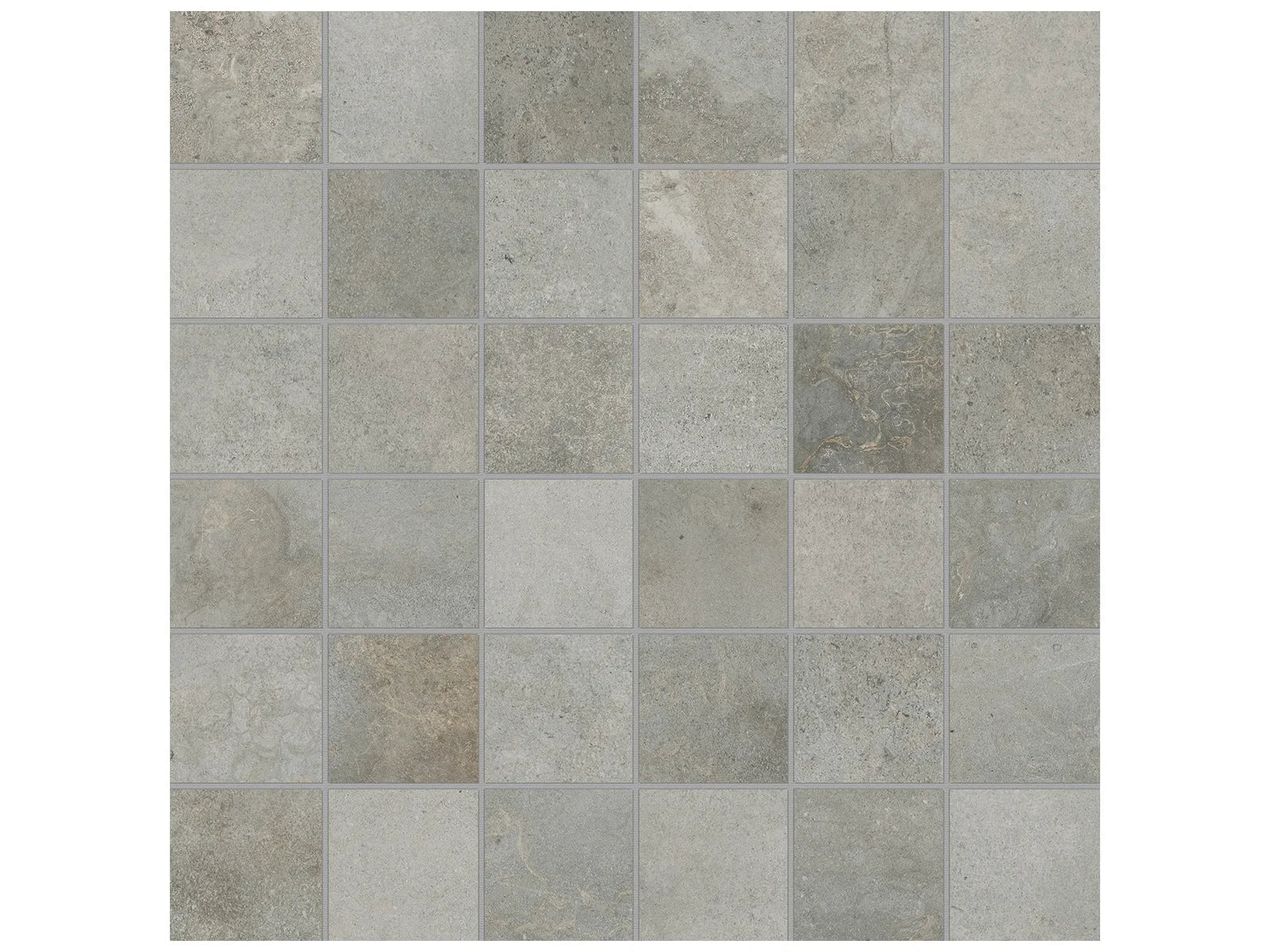 Anatolia - Ceraforge - Chromium - Mosaïque de porcelaine colorée dans la masse mate 5 x 5 cm (2 x 2 po) - Ceramed