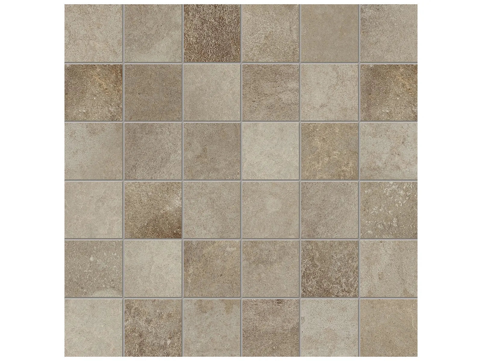 Anatolia - Ceraforge - Iron - Mosaïque de porcelaine colorée dans la masse mate 5 x 5 cm (2 x 2 po) - Ceramed