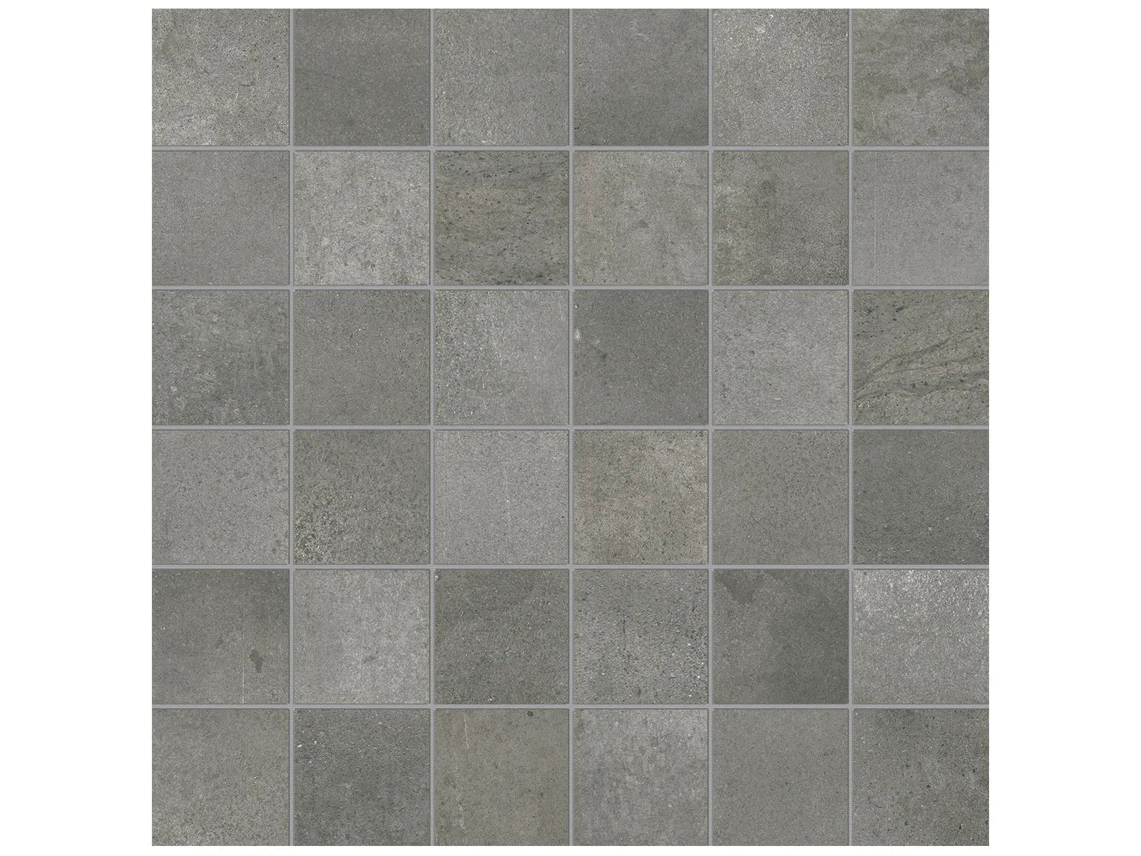 Anatolia - Ceraforge - Titanium - Mosaïque de porcelaine colorée dans la masse mate 5 x 5 cm (2 x 2 po) - Ceramed