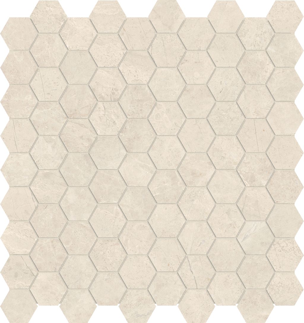 Anatolia Céramique mosaïque Mayfair Allure Ivory Hexagone Lustré - 1.25" ||4501-0145-1 - Ceramed