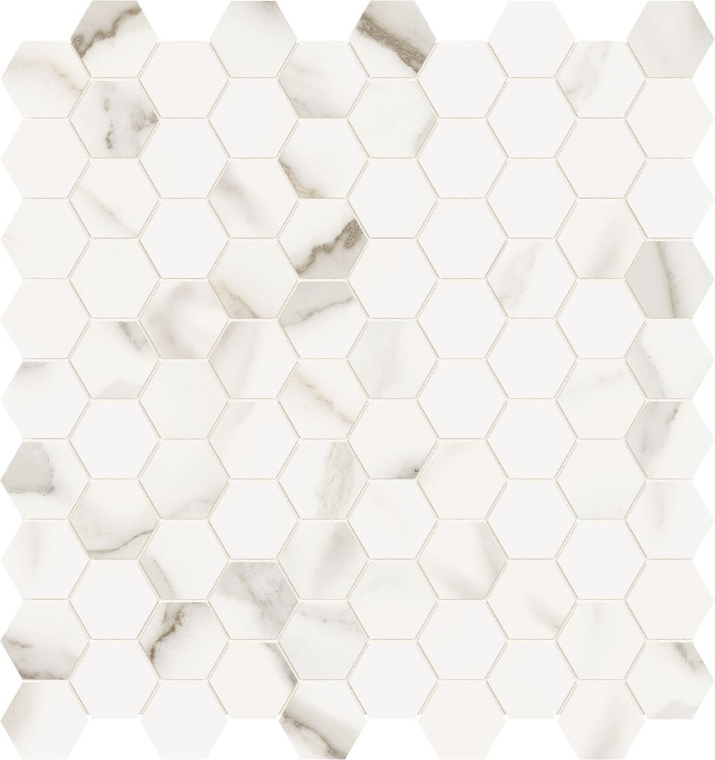 Anatolia Céramique mosaïque Mayfair Calacatta Oro Hexagone Lustré - 1.25" ||4501-0146-1 - Ceramed