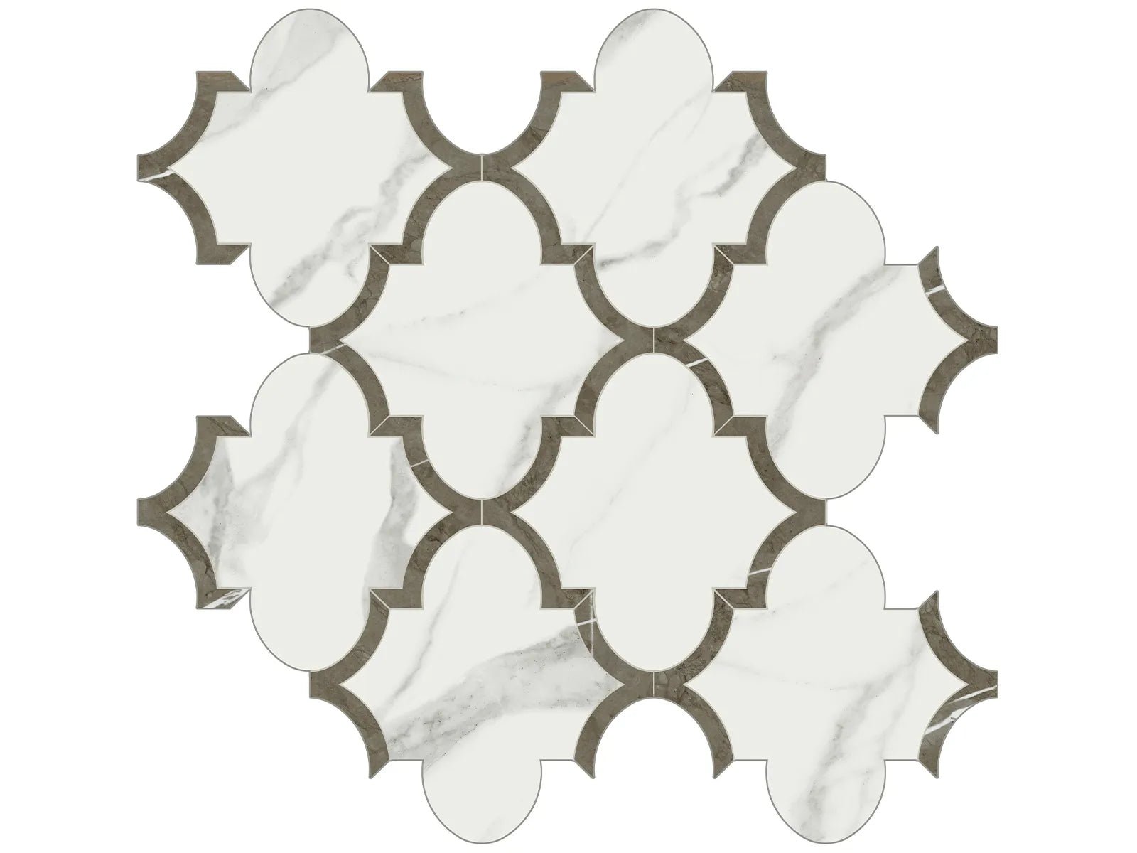 Anatolia Céramique mosaïque Mayfair Statuario Venato Arabesque Lustré - Ceramed