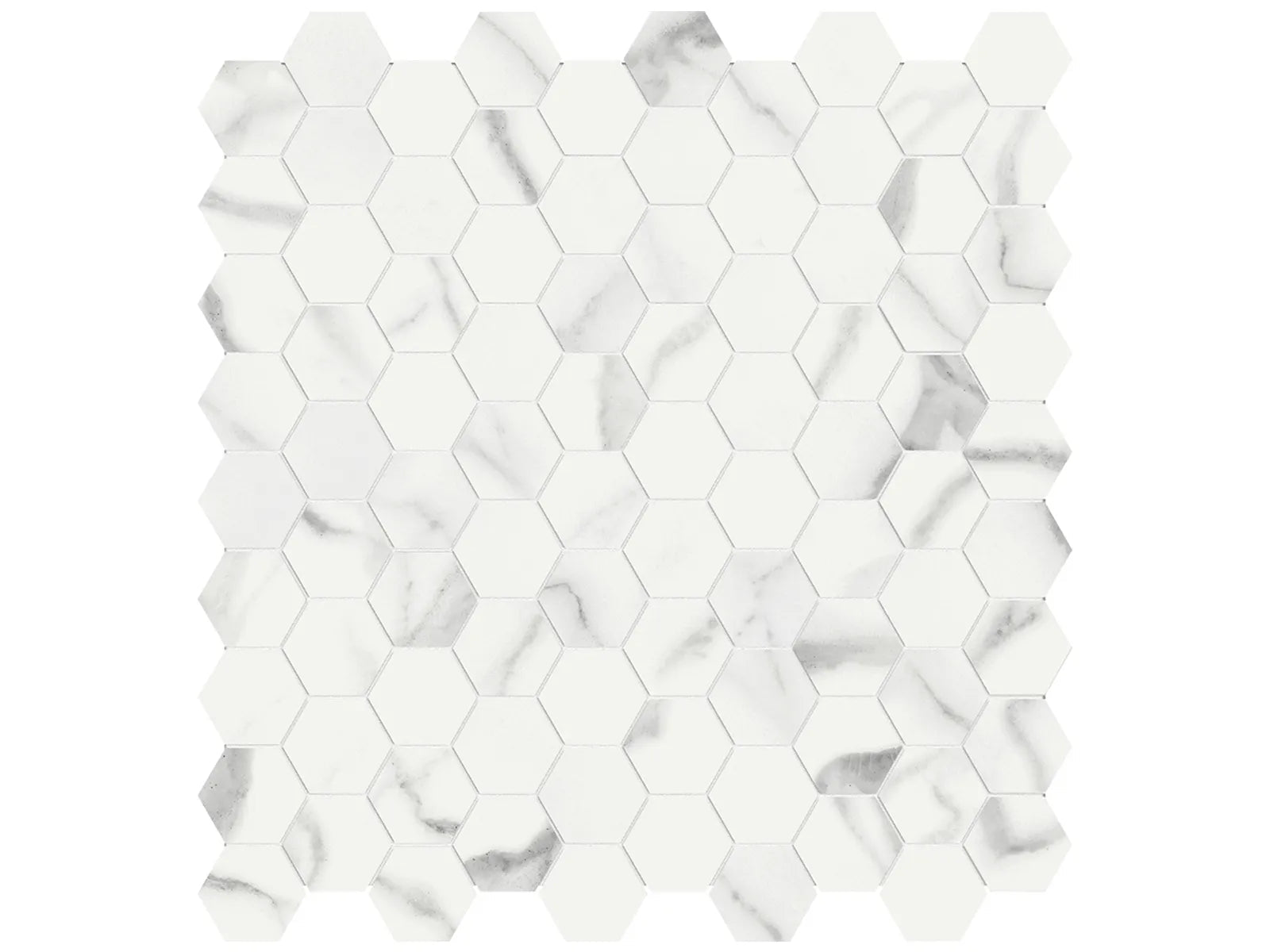 Anatolia Céramique mosaïque Mayfair Statuario Venato Hexagone Lustré - 1.25" ||4501-0147-1 - Ceramed