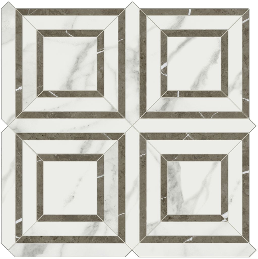 Anatolia Céramique mosaïque Mayfair Statuario Venato Piazza Lustré - Ceramed