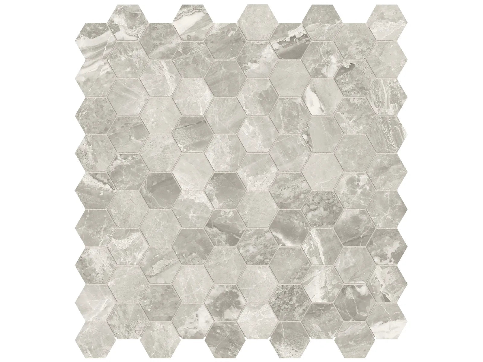 Anatolia Céramique mosaïque Mayfair Stella Argento Hexagone Lustré - 1.25" ||4501-0148-1 - Ceramed