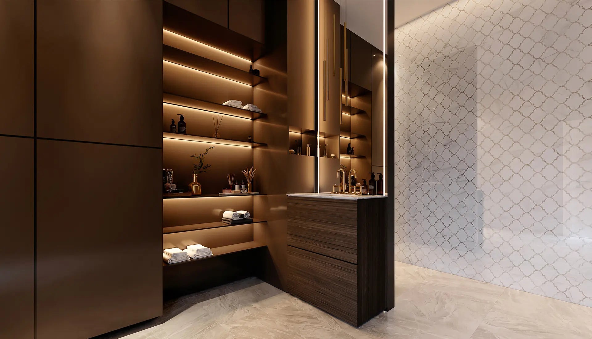 Anatolia Céramique mosaïque Mayfair Volakas Grigio Arabesque Lustré - Ceramed
