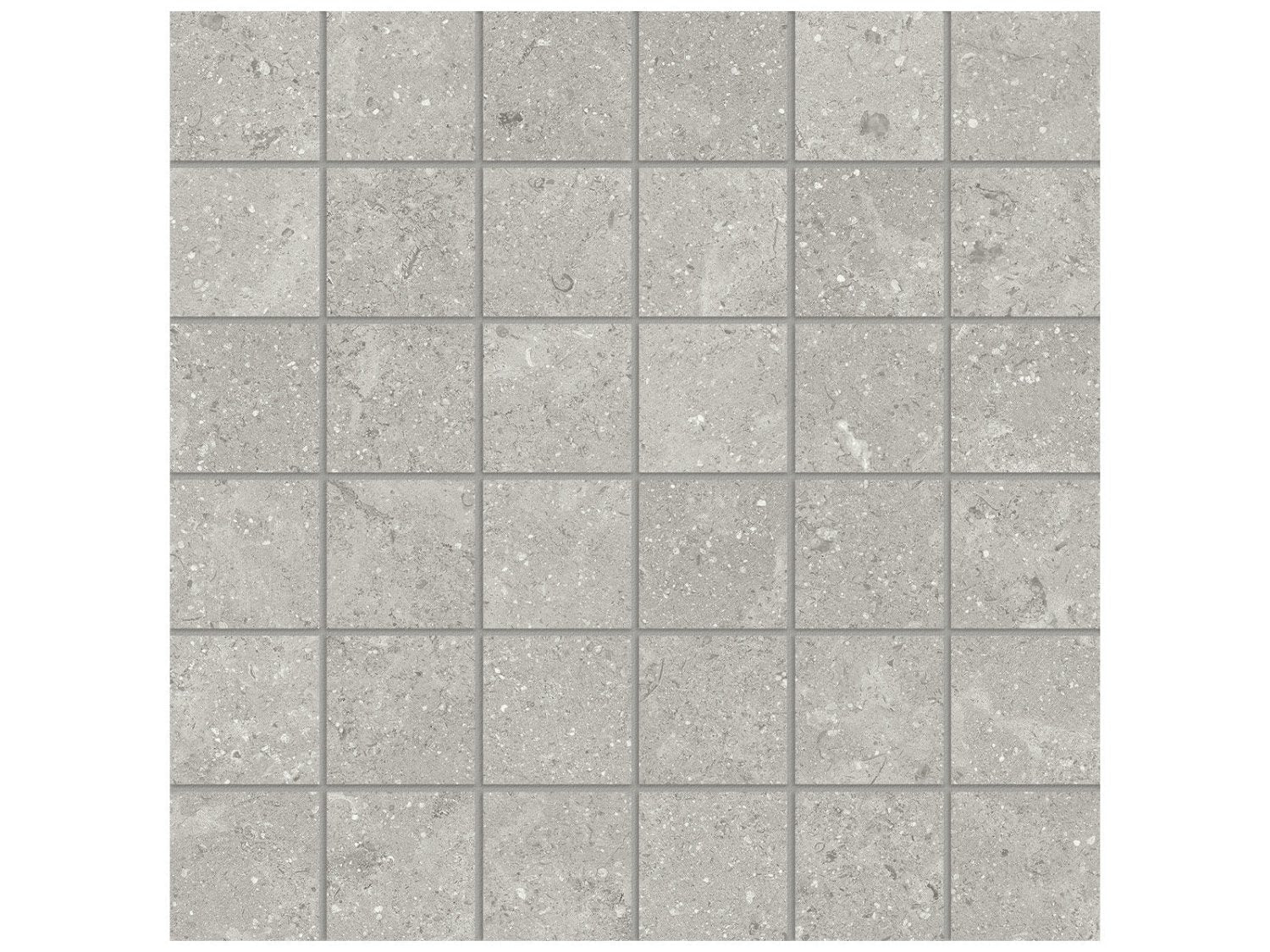Anatolia - Coliseo - Graphite - Mosaïque de porcelaine émaillée aspect calcaire, fini mat 5 x 5 cm (2 x 2 po)