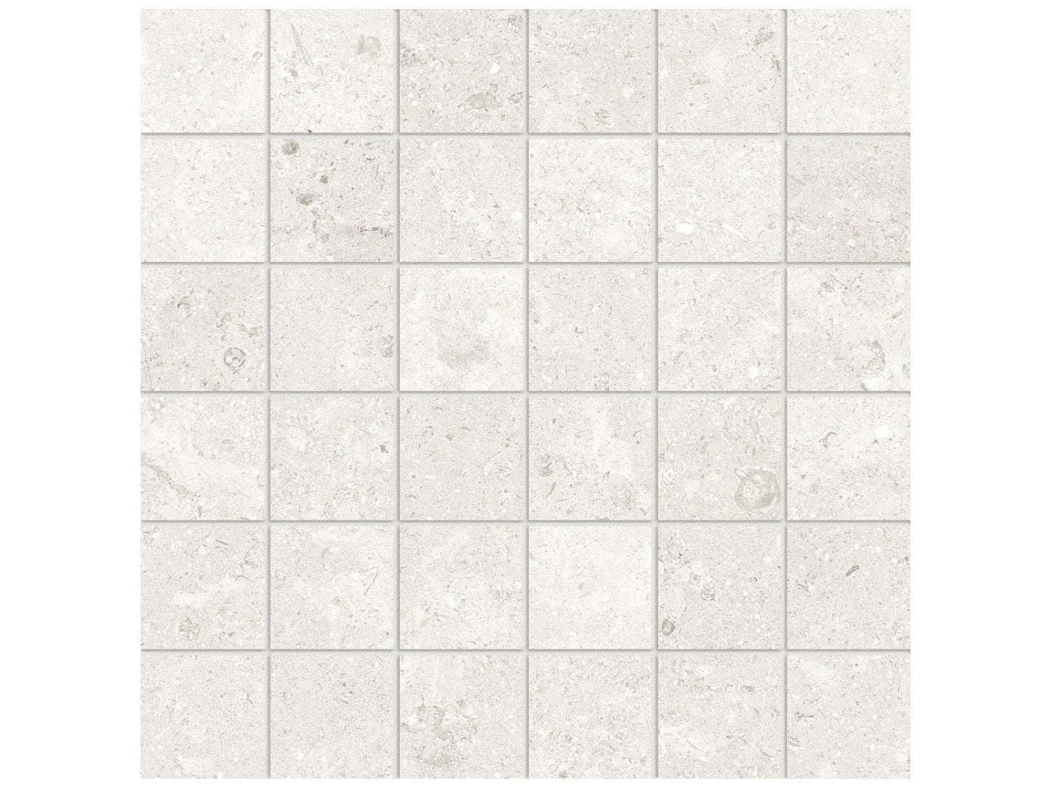 Anatolia - Coliseo - Pearl - Mosaïque de porcelaine émaillée aspect calcaire, fini mat 5 x 5 cm (2 x 2 po)