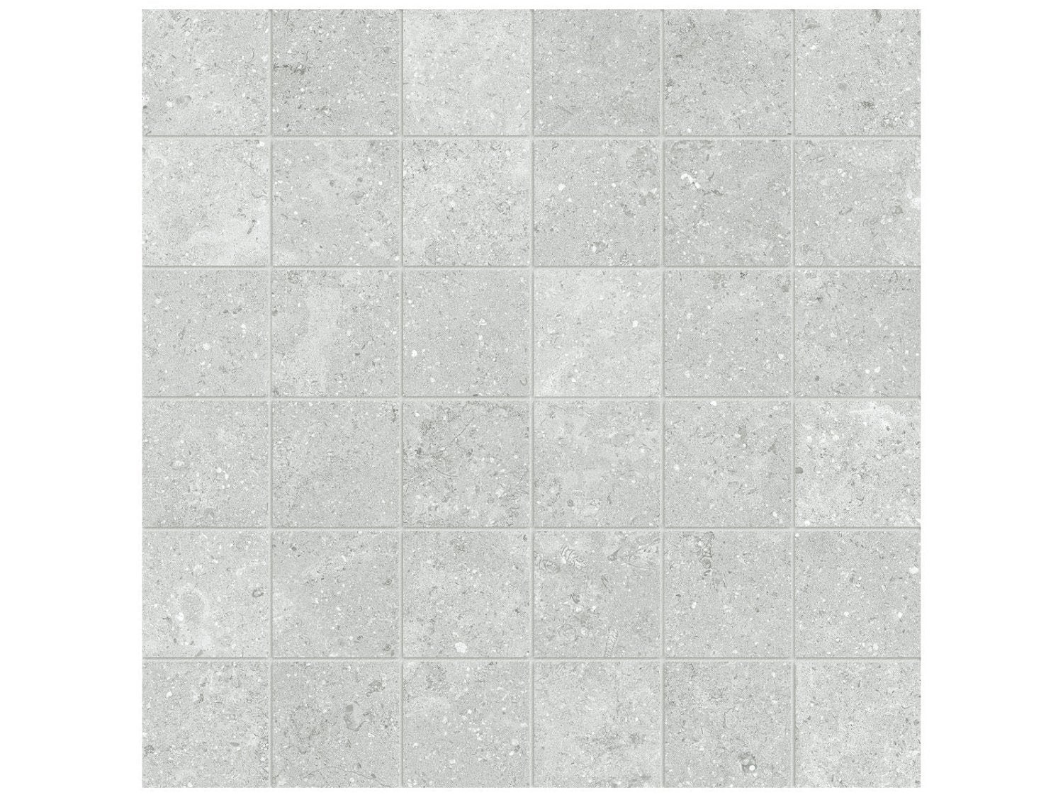 Anatolia - Coliseo - Platinum - Mosaïque de porcelaine émaillée aspect calcaire, fini mat 5 x 5 cm (2 x 2 po)