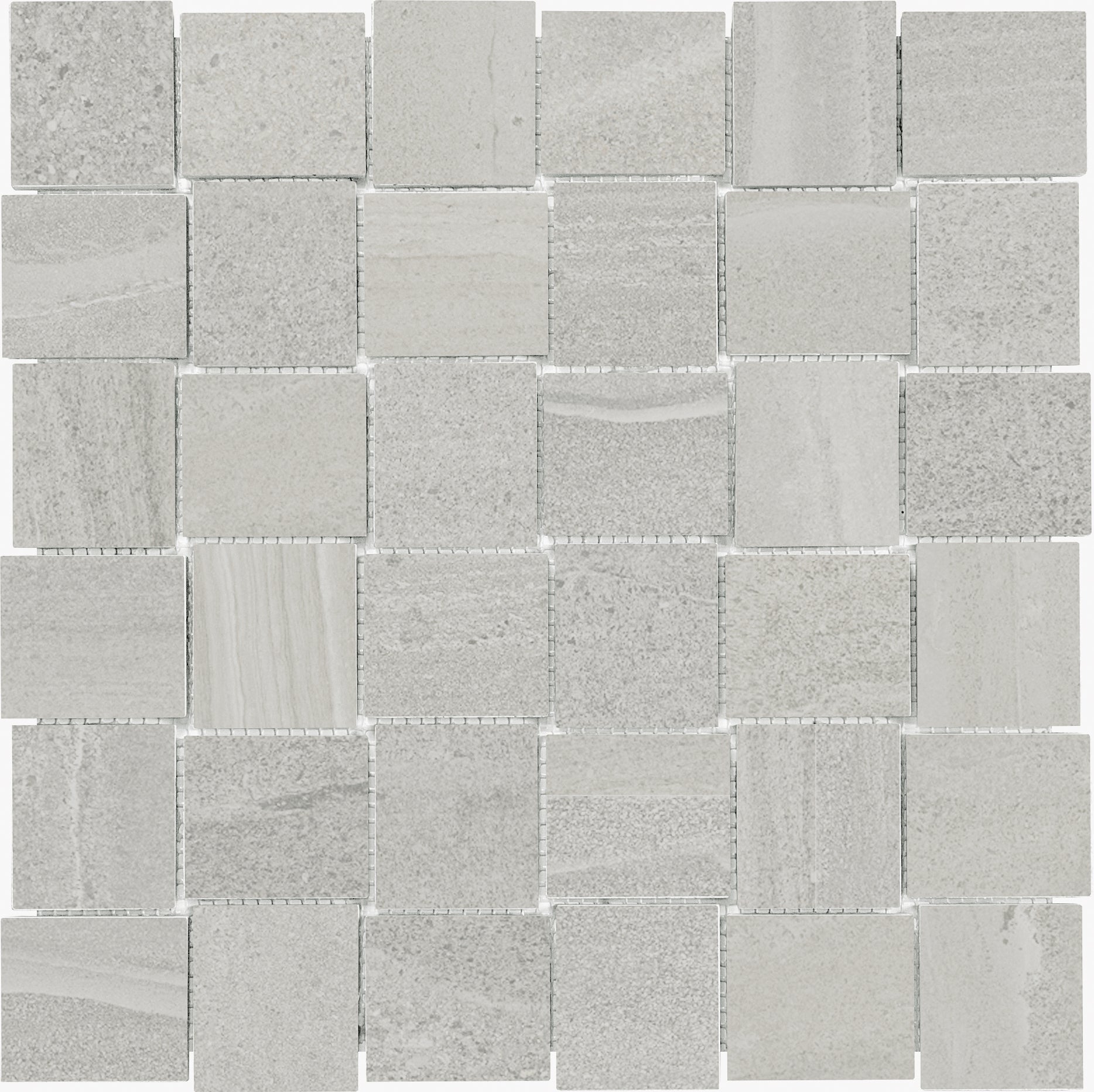 Anatolia - Davenport - Ash - Mosaïque de porcelaine émaillée mate à motif vannerie 5 x 5 cm (2 x 2 po)