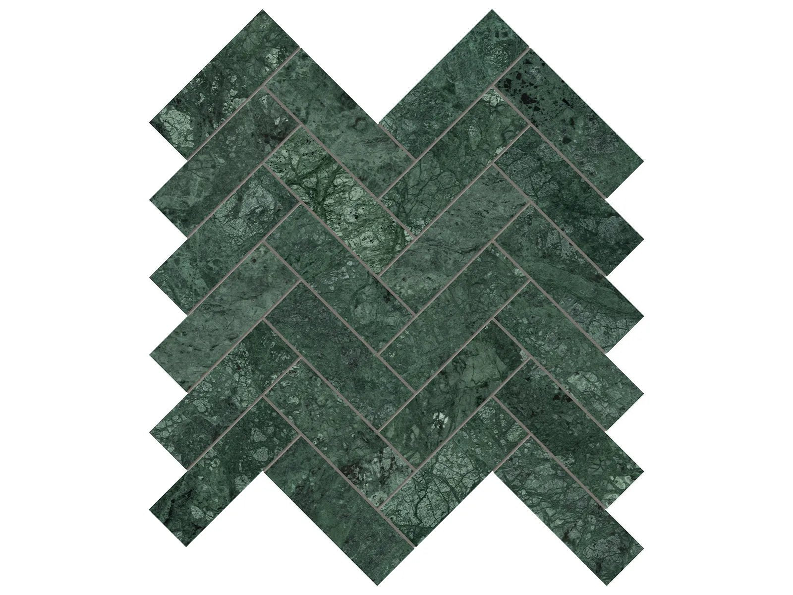 Anatolia - Diosa Verde Mosaïque - 1.25" x 4" Herringbone ||5001-0334-0 - Ceramed