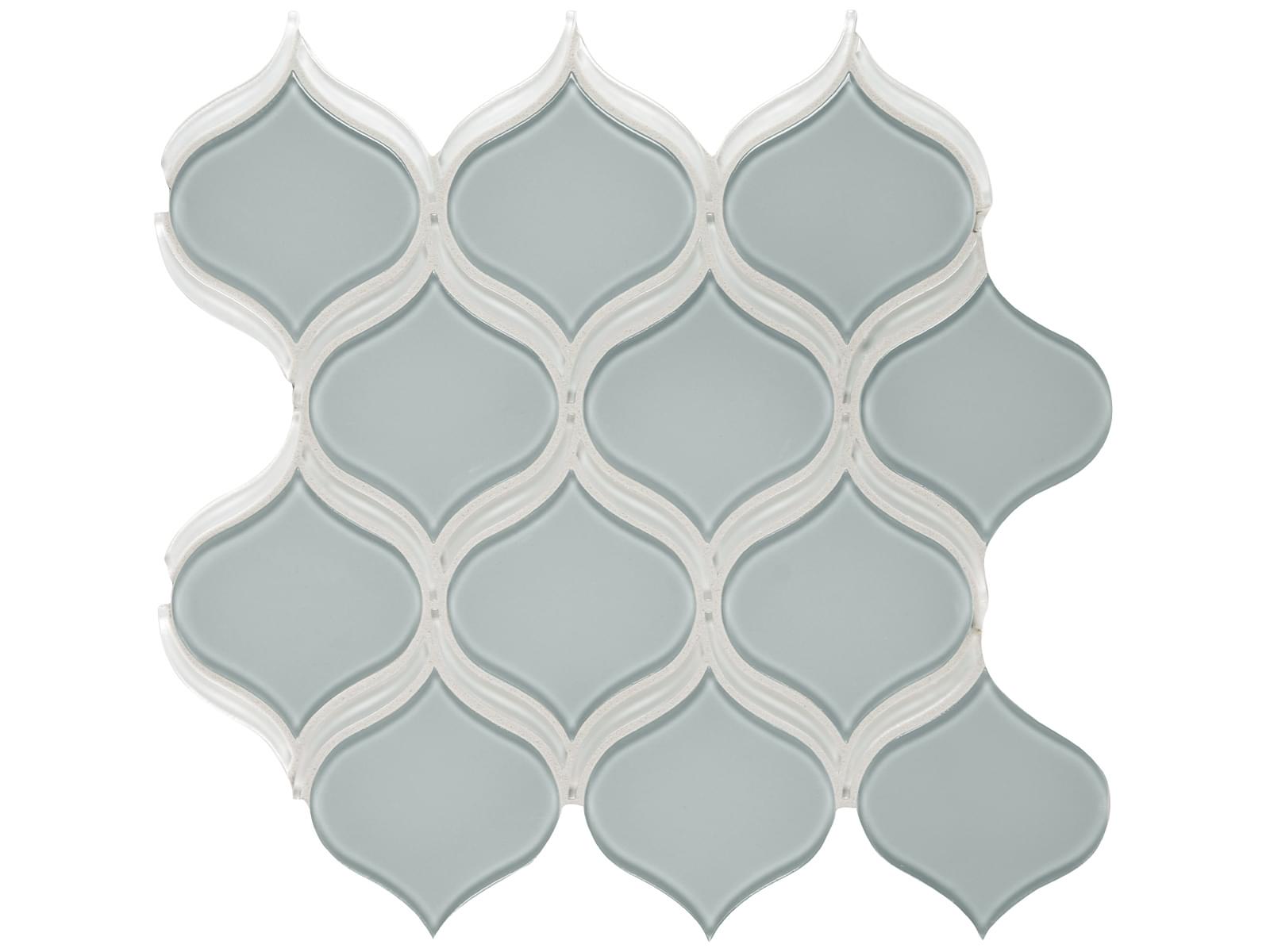Anatolia - Element - Cloud - Mosaïque de verre lustrée arabesque 30,9 x 29,1 cm (12 x 12 po)