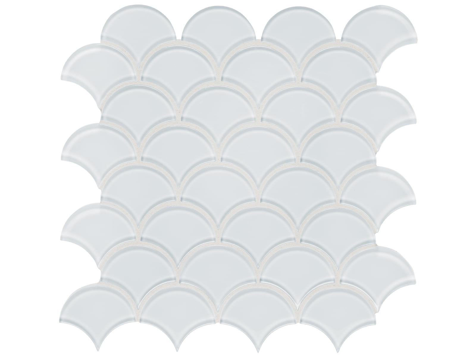 Anatolia - Element - Ice - Mosaïque de verre lustrée en écailles 30,3 x 29,6 cm (12 x 12 po)