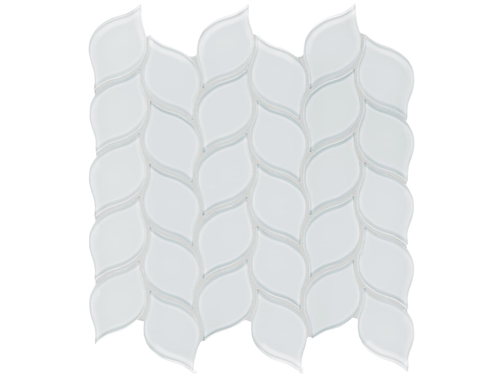 Anatolia - Element - Ice - Mosaïque de verre lustrée en pétales 30,1 x 29 cm (12 x 12 po)