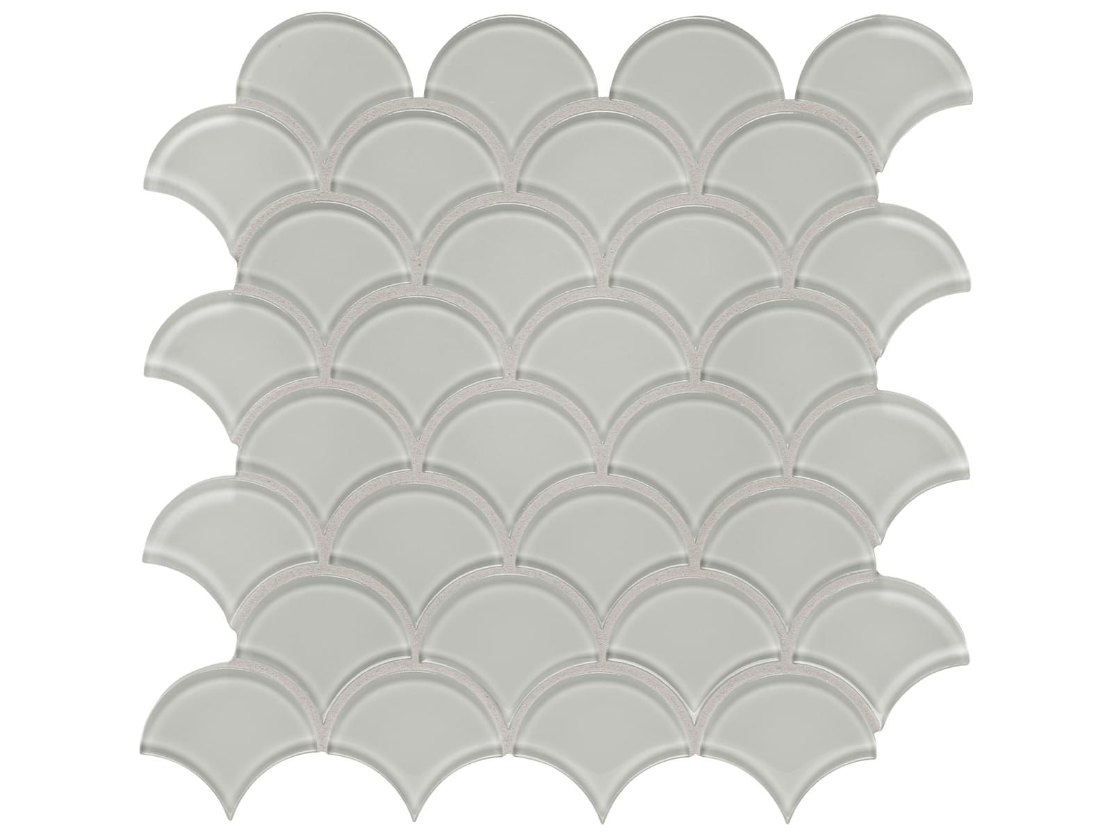Anatolia - Element - Mist - Mosaïque de verre lustrée en écailles 30,3 x 29,6 cm (12 x 12 po)