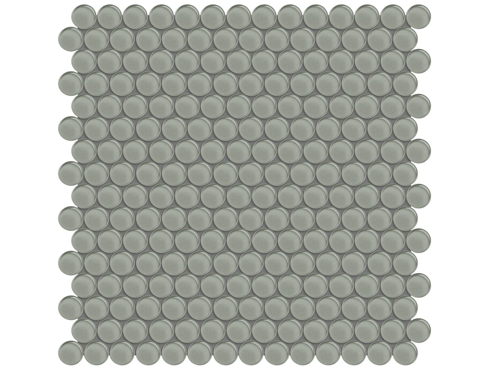 Anatolia - Element - Smoke - Mosaïque de verre lustrée à pastilles rondes 29,8 x 29,8 cm (12 x 12 po)