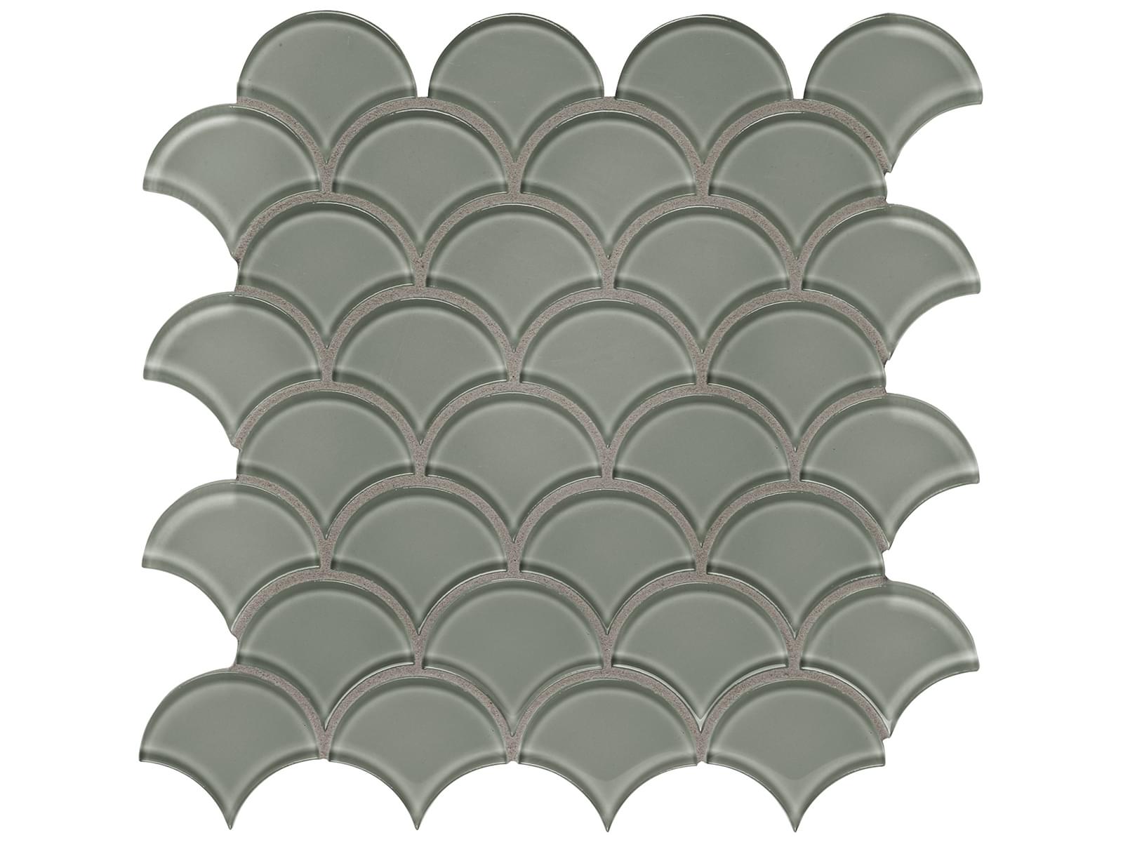 Anatolia - Element - Smoke - Mosaïque de verre lustrée en écailles 30,3 x 29,6 cm (12 x 12 po)