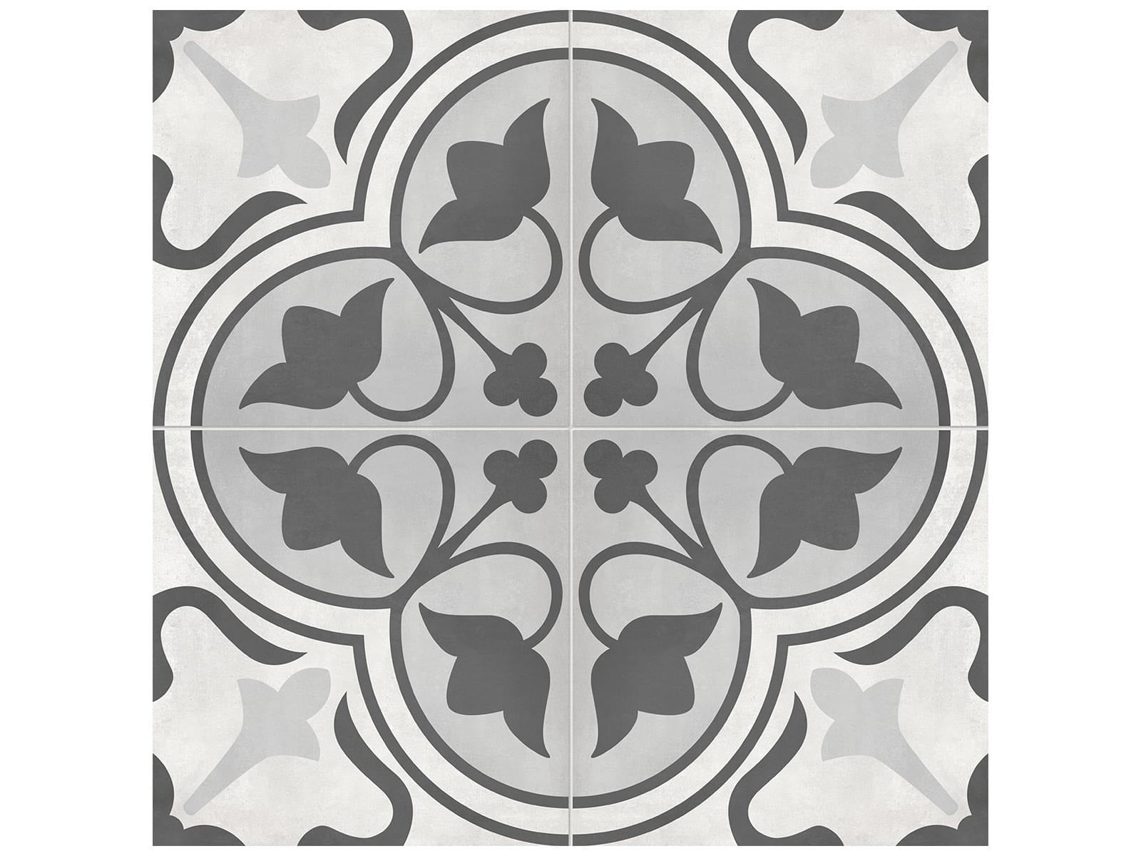 Anatolia - Form - Ice - Tuile décorative Clover de porcelaine émaillée mate 20 x 20 cm (8 x 8 po)