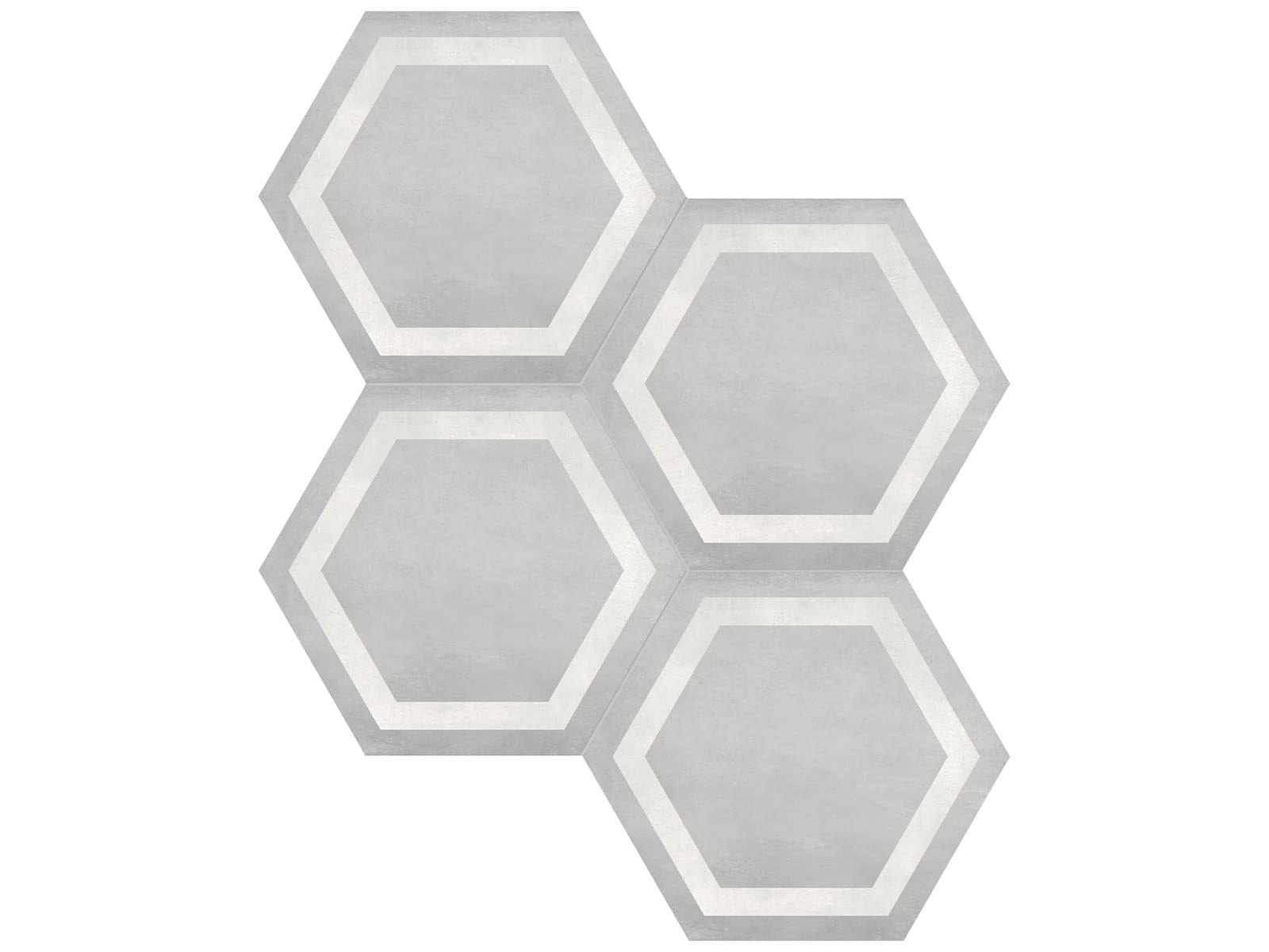 Anatolia - Form - Ice - Tuile hexagonale encadrée de porcelaine émaillée mate 17,5 cm (7 po)